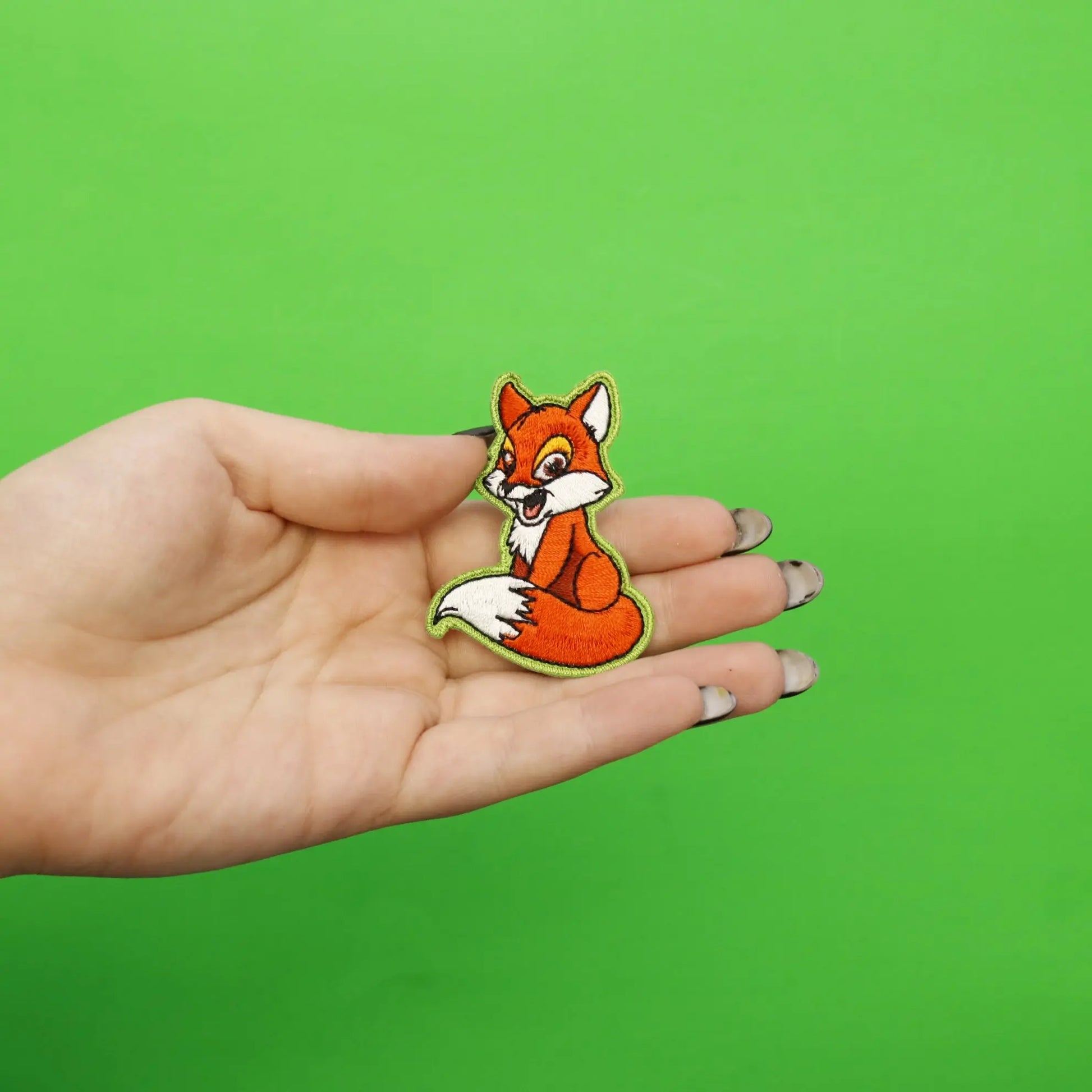 Cartoon Orange Fox Full Body Embroidered Iron On Patch