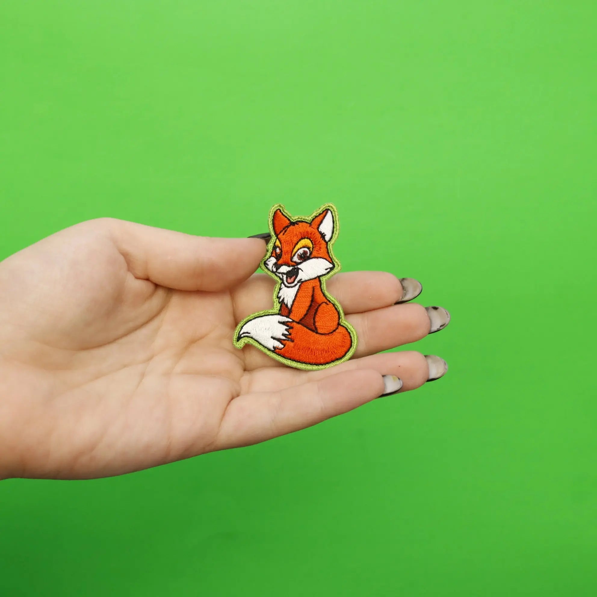 Cartoon Orange Fox Full Body Embroidered Iron On Patch