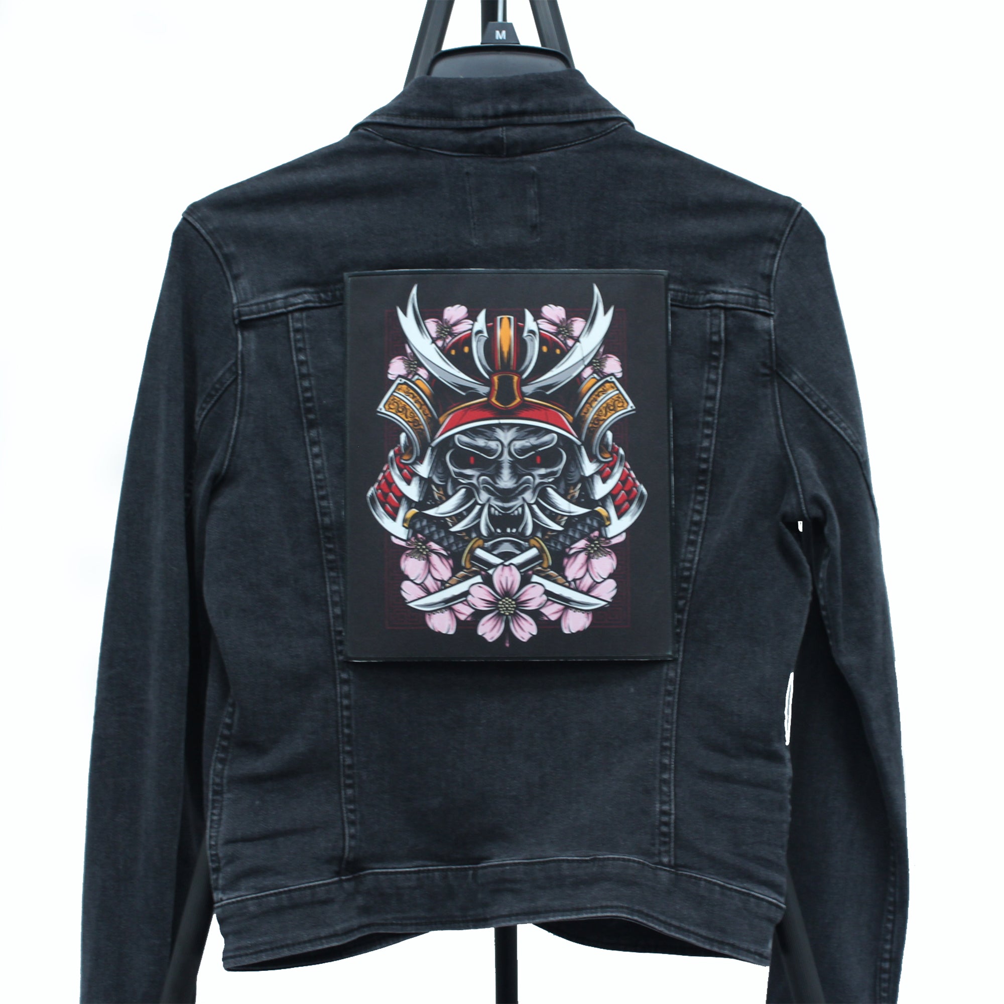 Cherry Blossom Demon Samurai Patch Back FotoPatch XL Embroidered Iron On