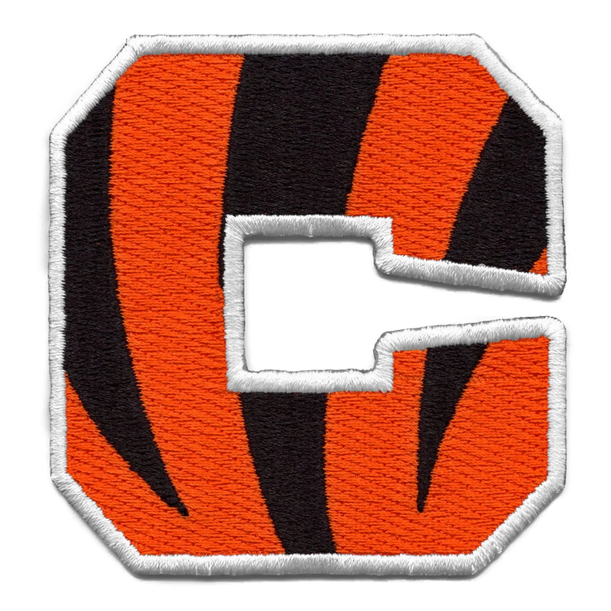 Striped Cincinnati "C" Logo Patch Football Team Parody Embroidered Iron On