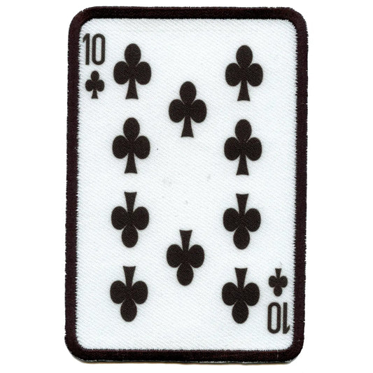 Ten Of Clubs Card FotoPatch Game Deck Embroidered Iron On