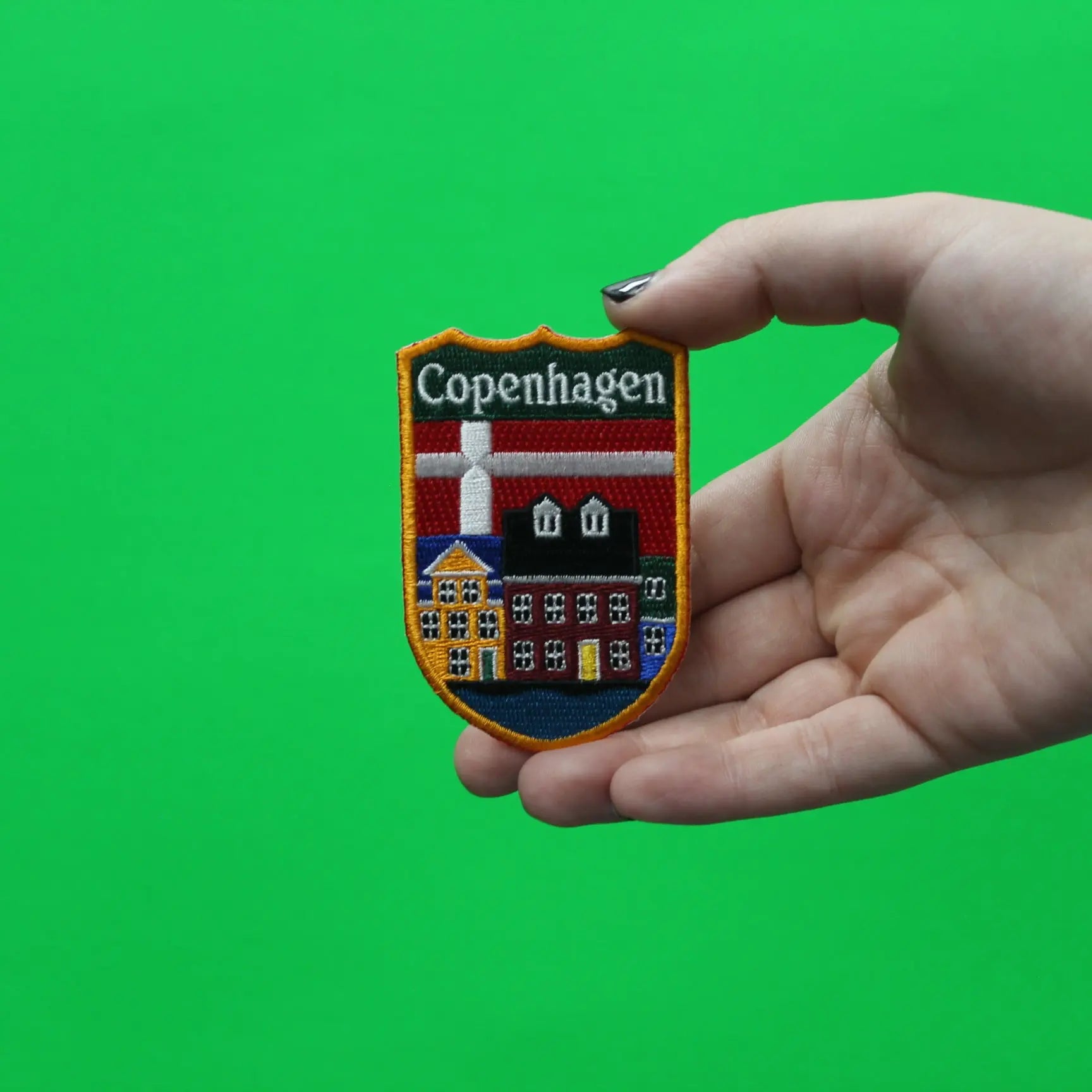 Copenhagen Denmark Shield Embroidered Iron On Patch