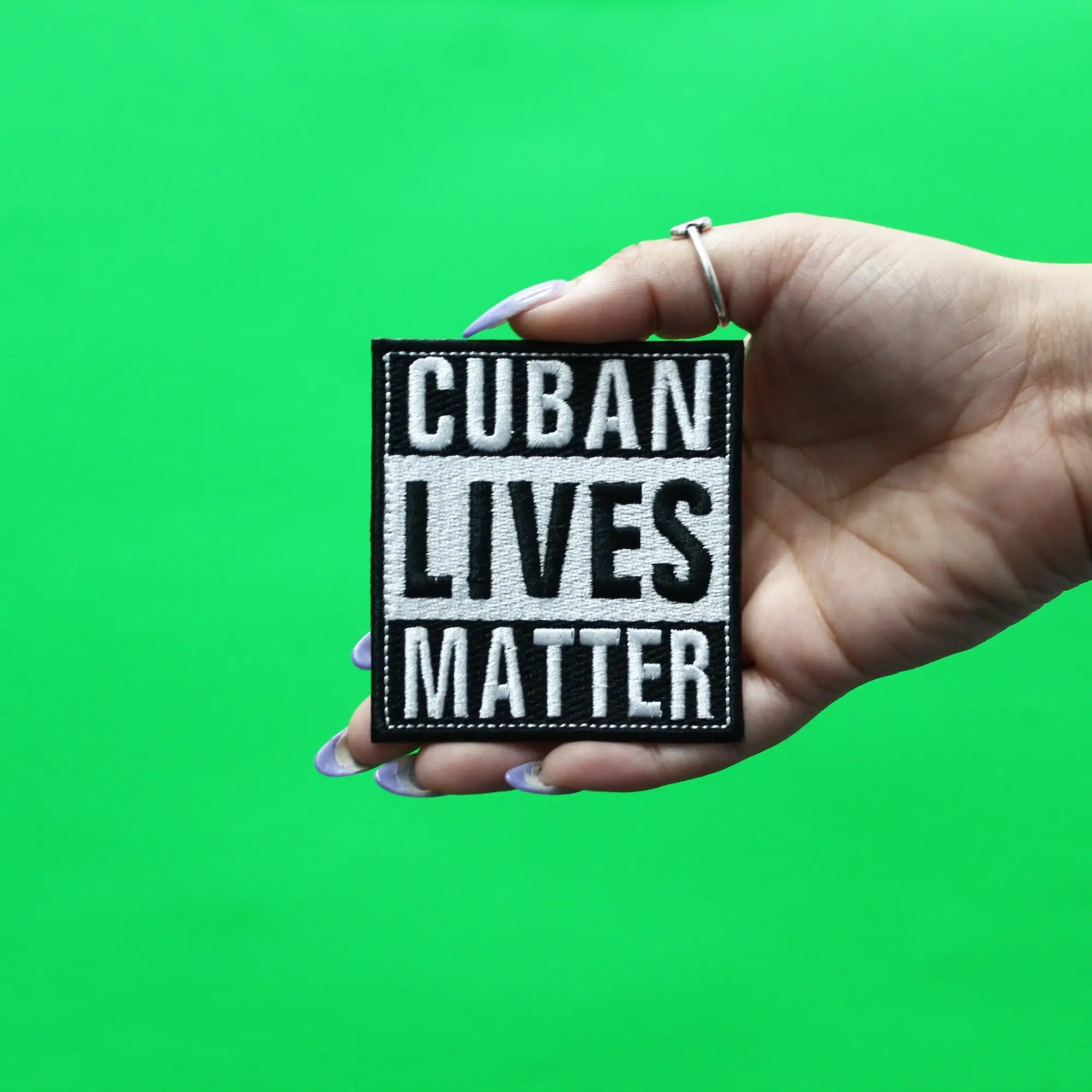 Cuban Lives Matter Patch Social Movement Embroidered Iron On