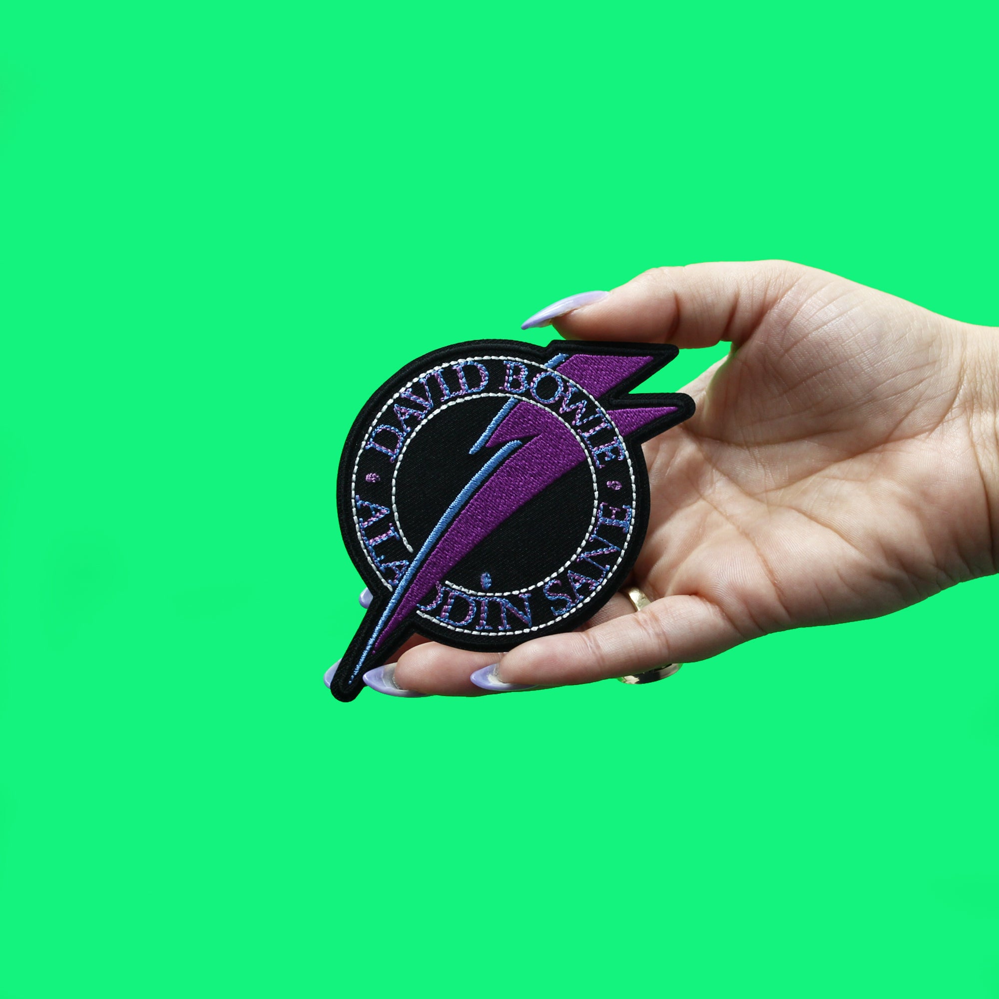 Official David Bowie Patch Aladdin Bolt Embroidered Iron On