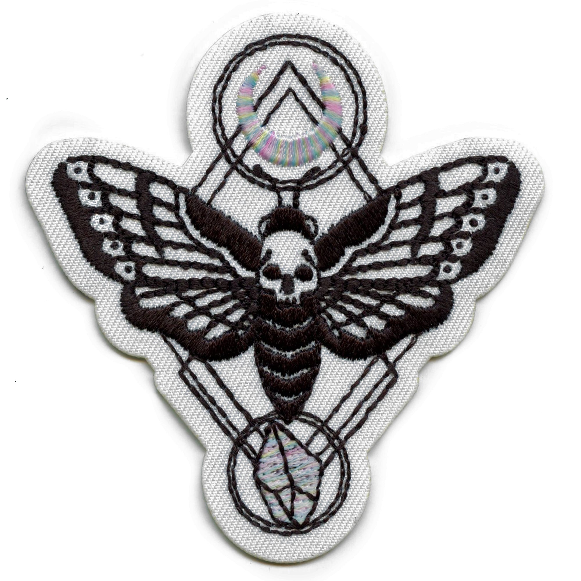 Deaths Head Moth Patch With Moon Crystal EXCLUSIVE Embroidered Iron On