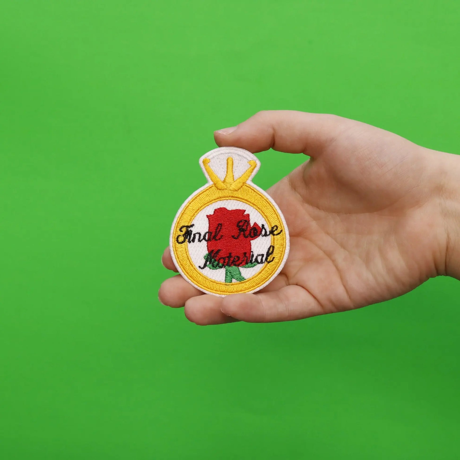 Diamond Ring "Final Rose Material" Embroidered Iron On Patch