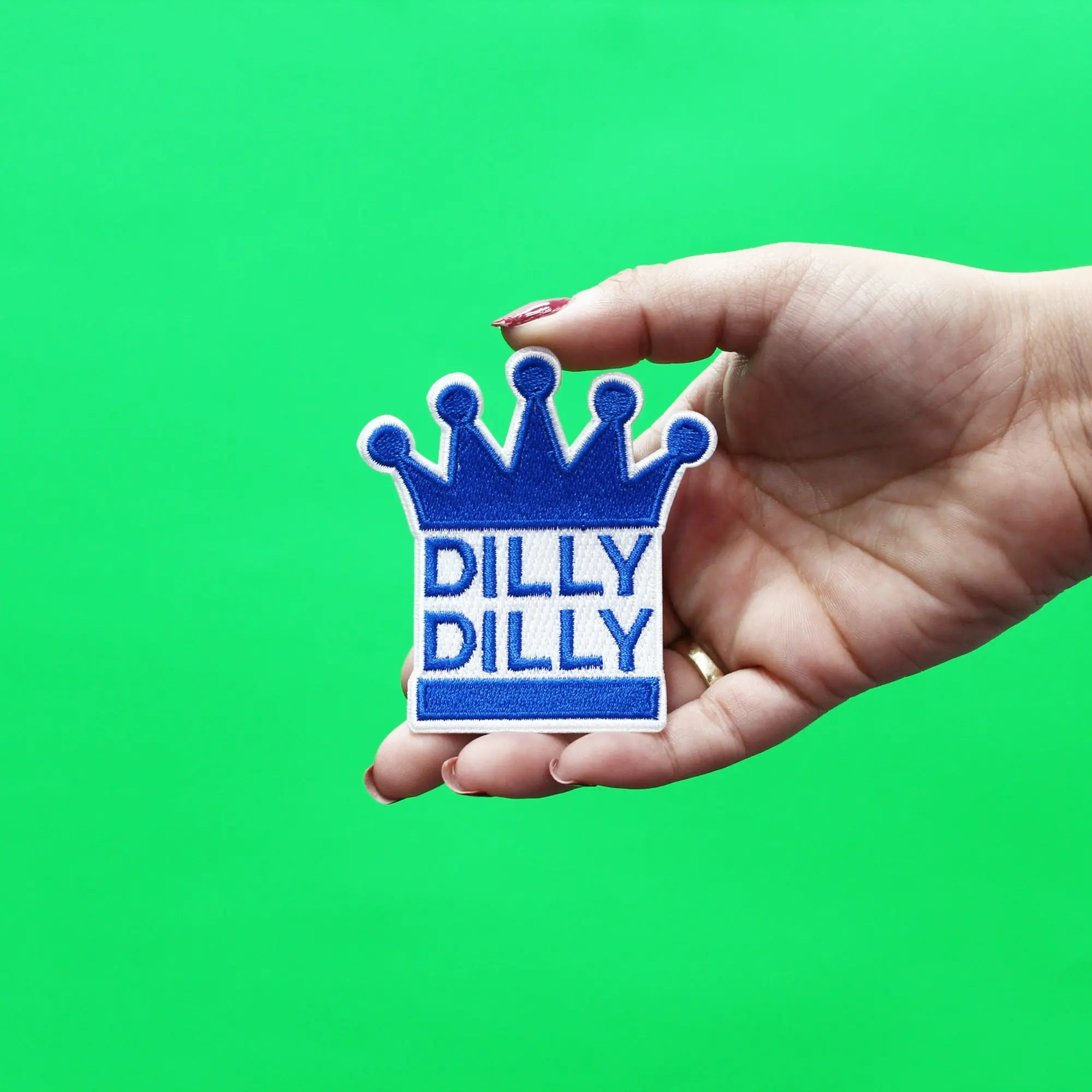 Dilly Dilly Beer Commercial Blue Crown Logo Embroidered Iron on Patch