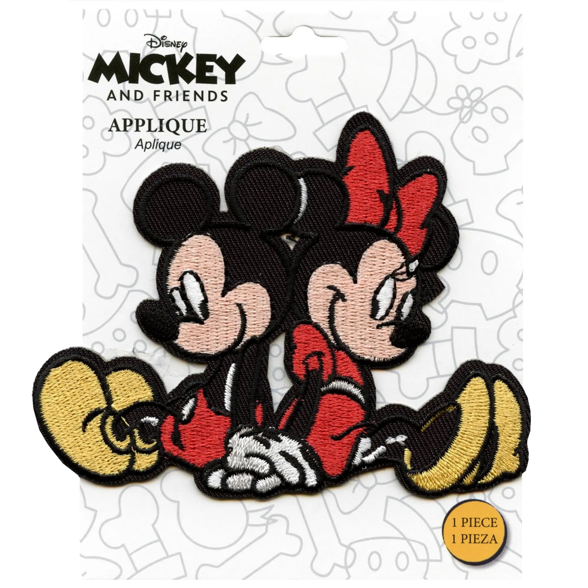 Mickey And Minnie Sitting Patch Disney Love Mouse Embroidered Iron On