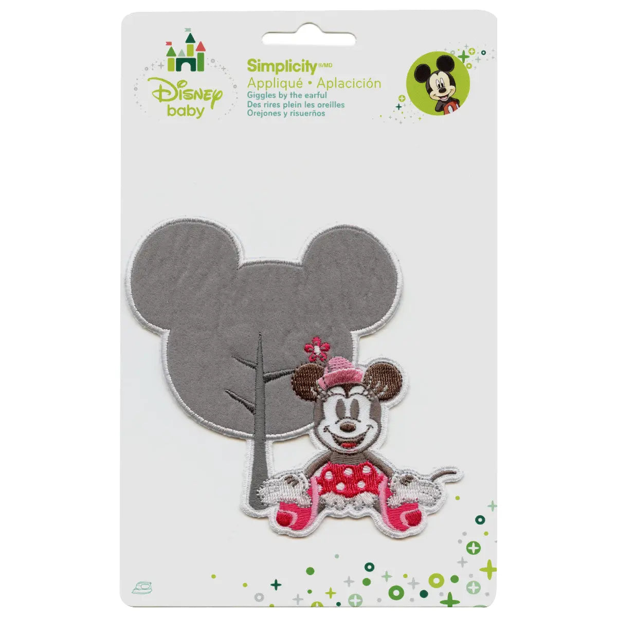 Disney Minnie Mouse With Head Shape Embroidered Applique Iron On Patch