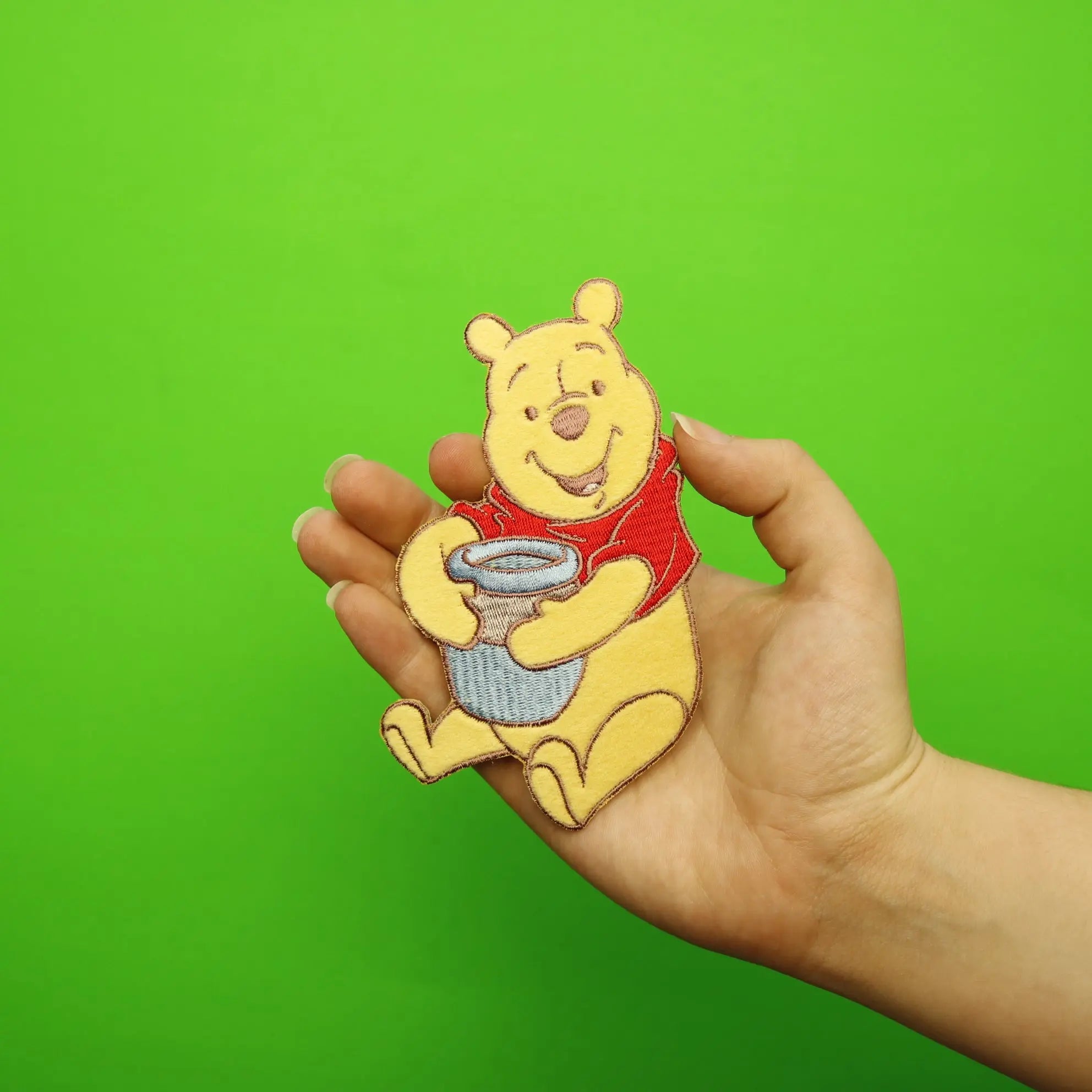 Disney Winnie The Pooh With A Honey Pot Embroidered Applique Iron On Patch
