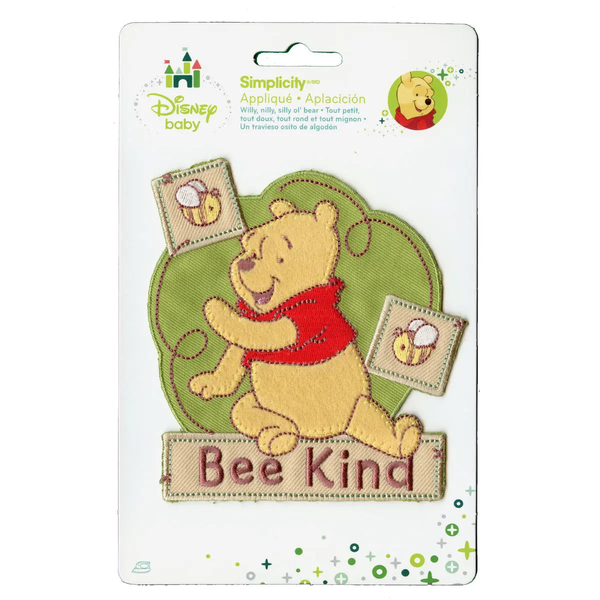 Disney Winnie The Pooh "Bee Kind" Embroidered Applique Iron On Patch