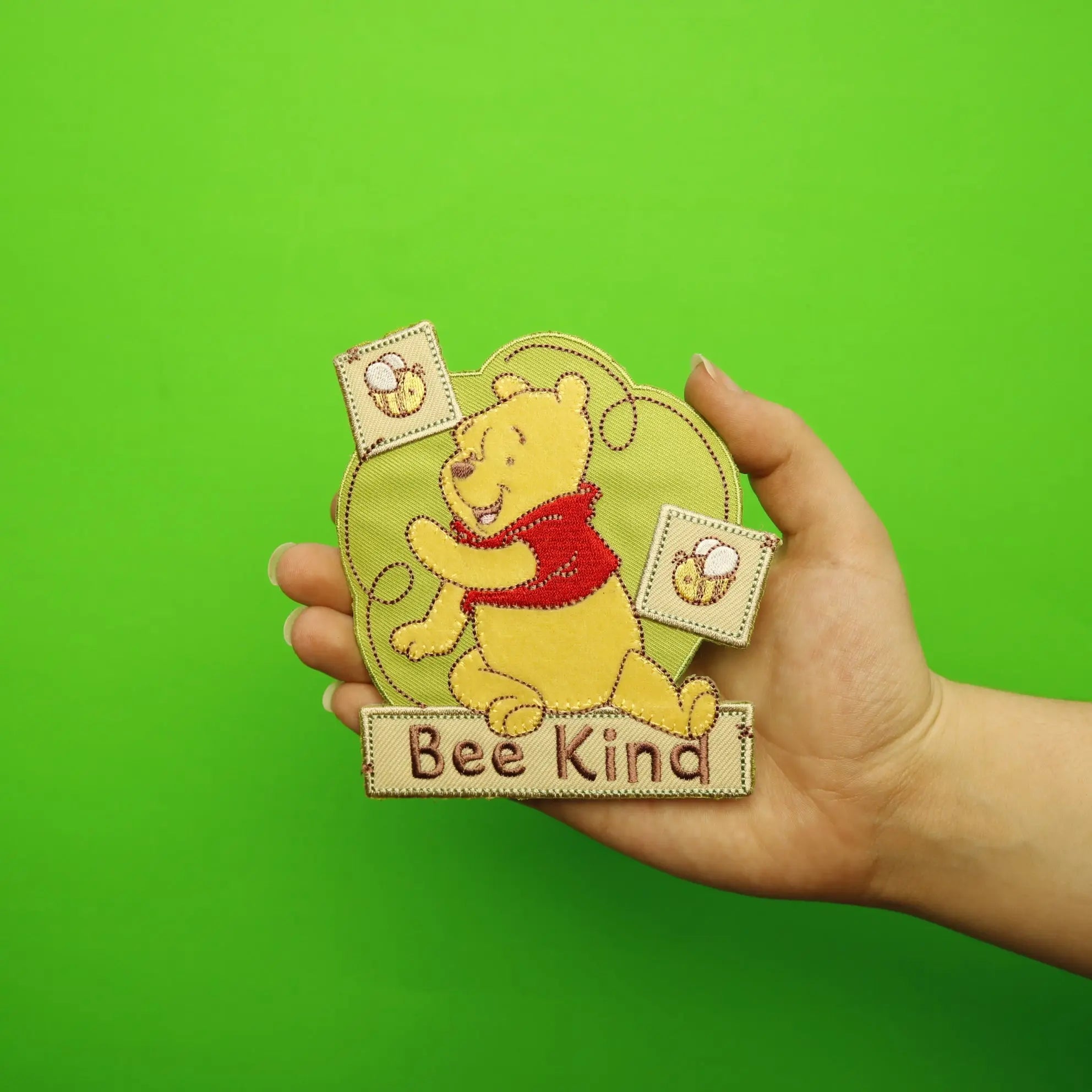 Disney Winnie The Pooh "Bee Kind" Embroidered Applique Iron On Patch
