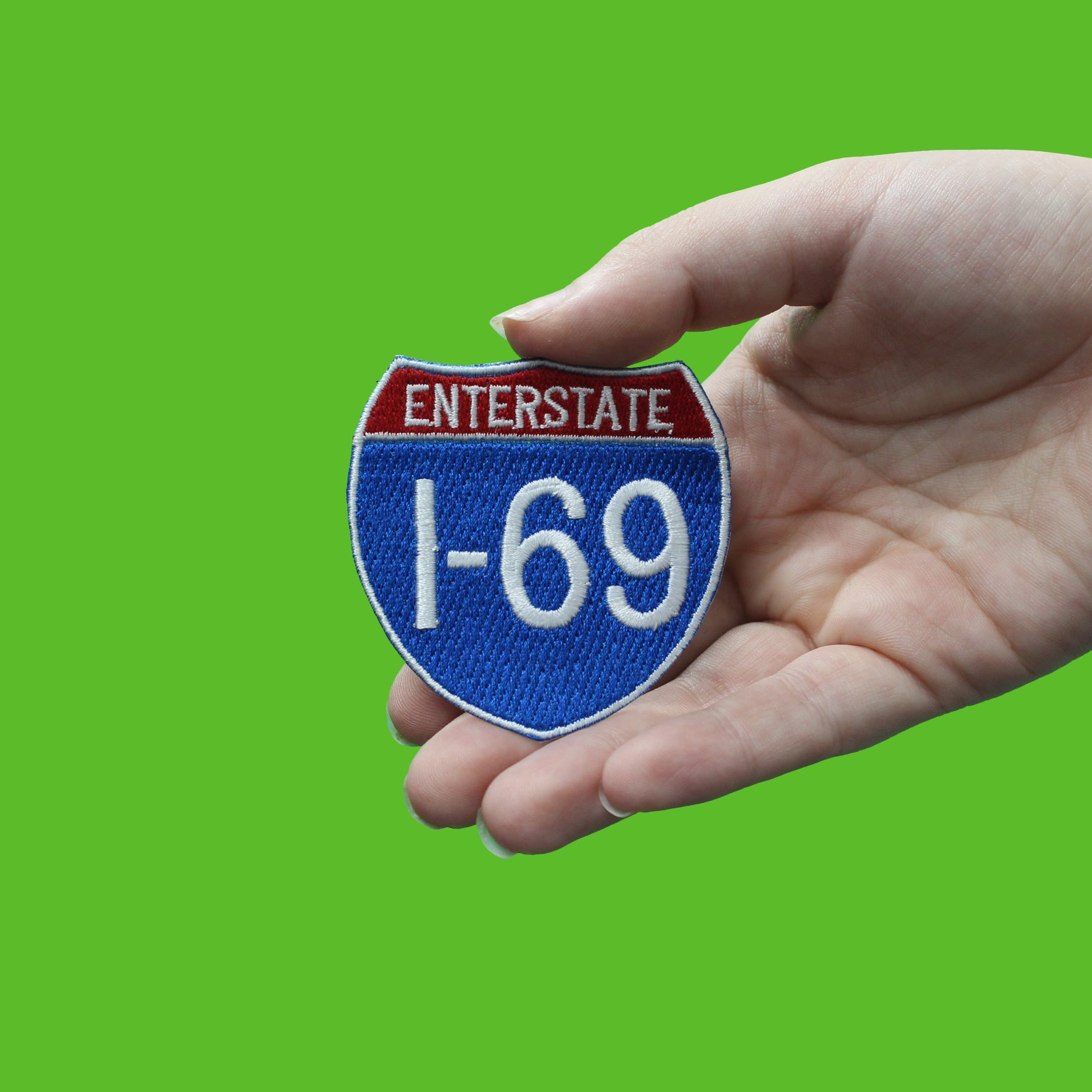 Funny Enterstate I-69 Highway Sign Logo Iron On Patch