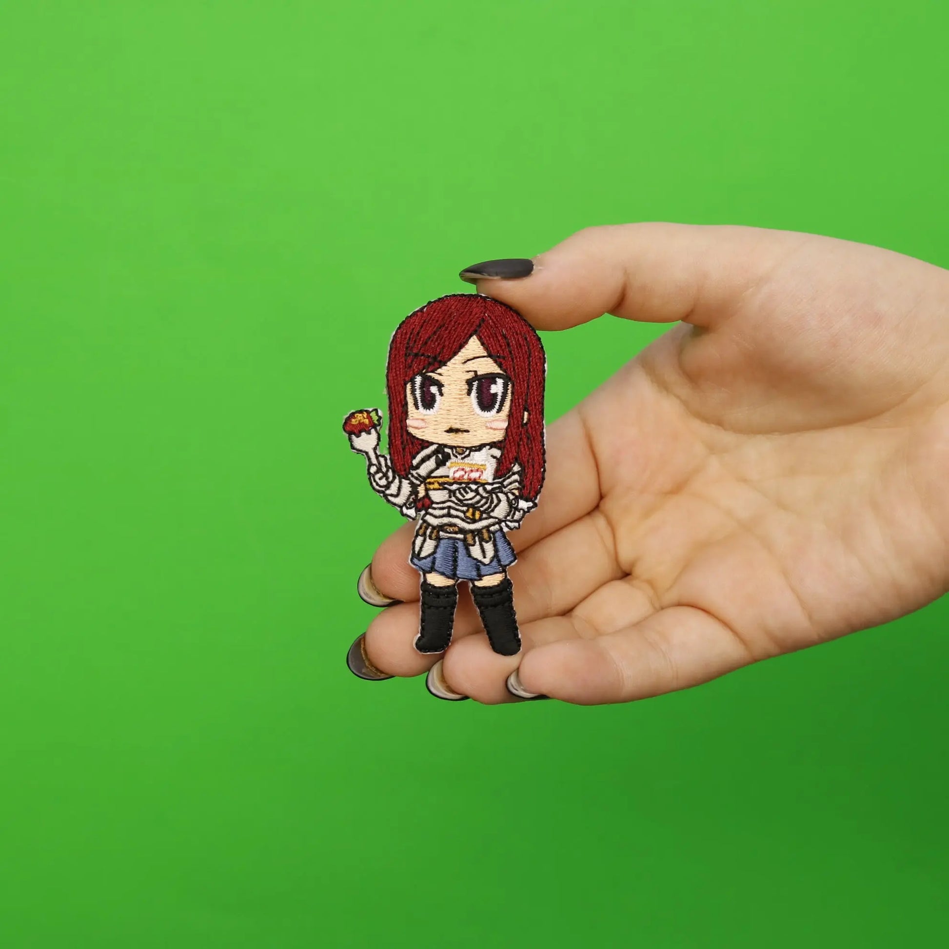 Fairytail Anime Erza Eating Cake Embroidered Iron On Patch