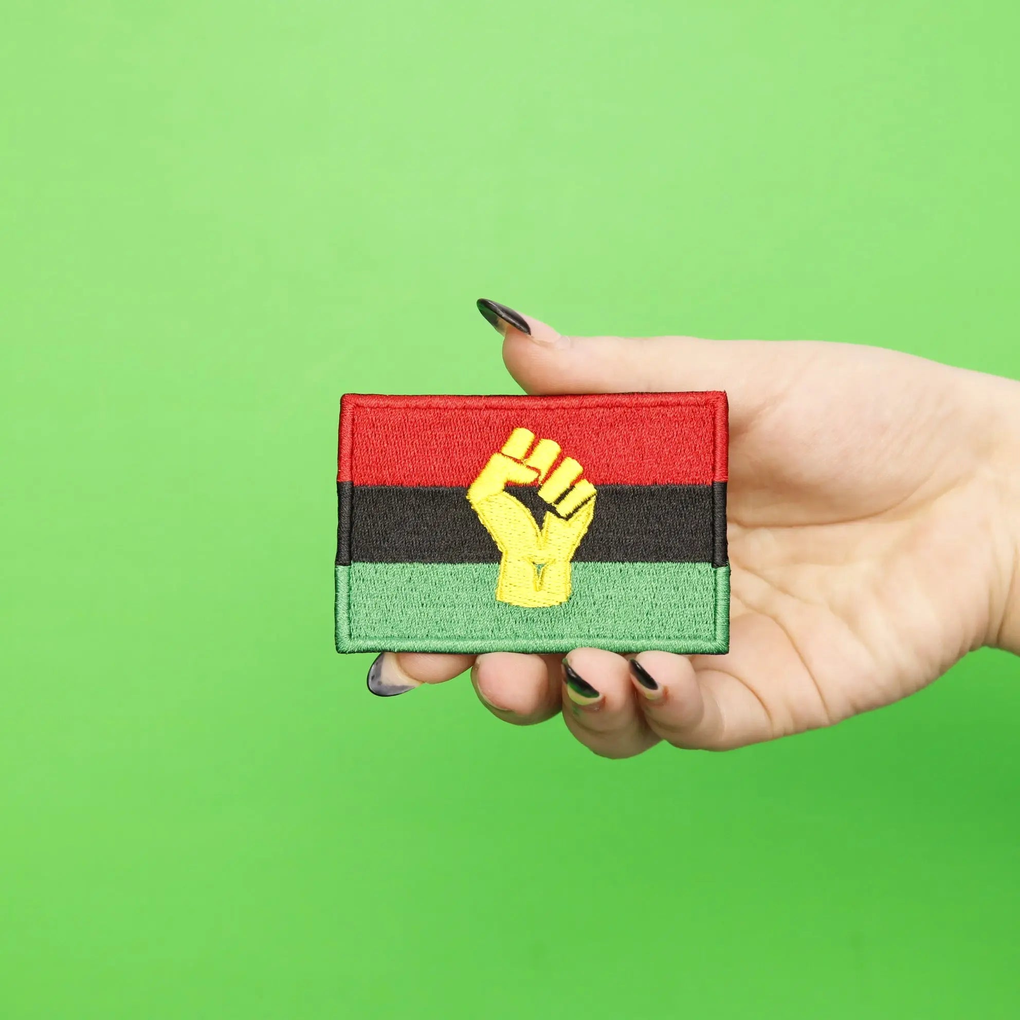 Pan-African Flag With Fist Embroidered Iron On Patch