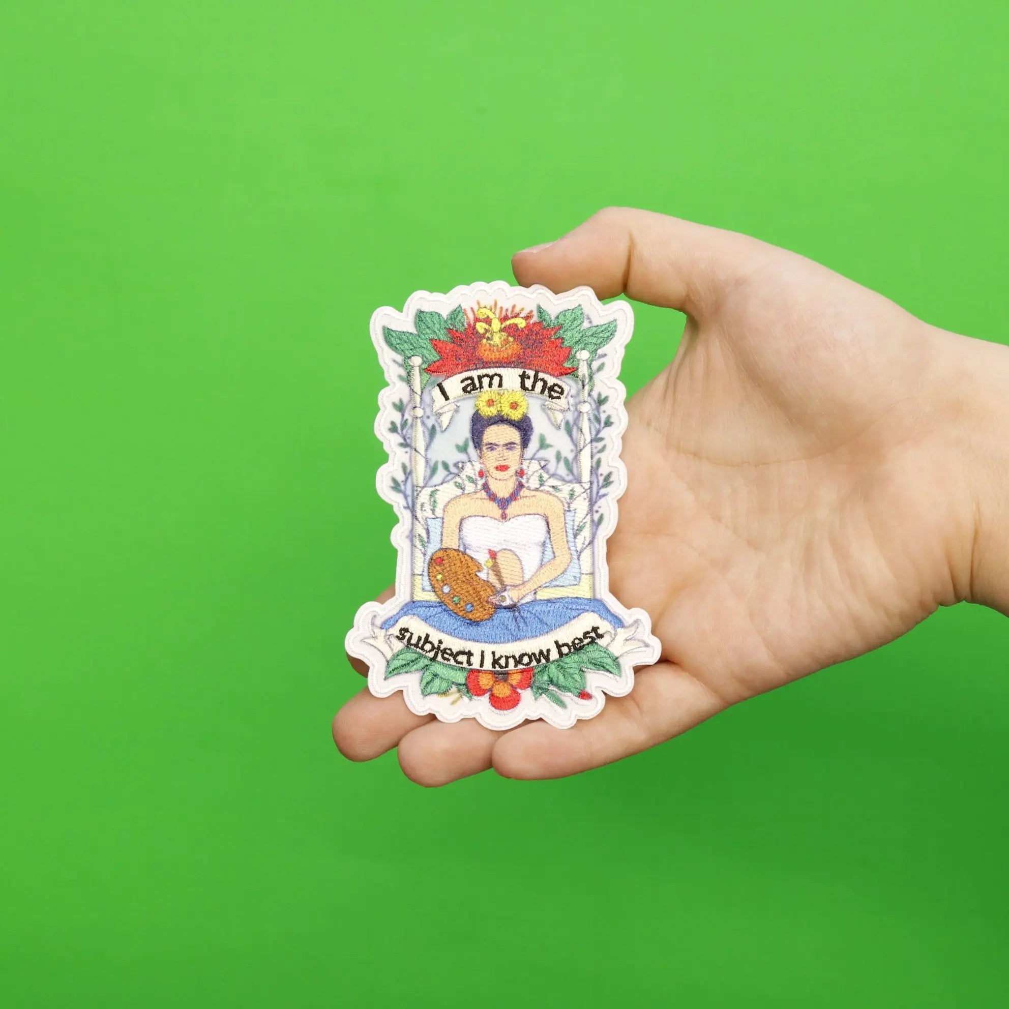 Frida Kahlo Self Portrait With Parrot Sublimated Embroidered Iron On Patch