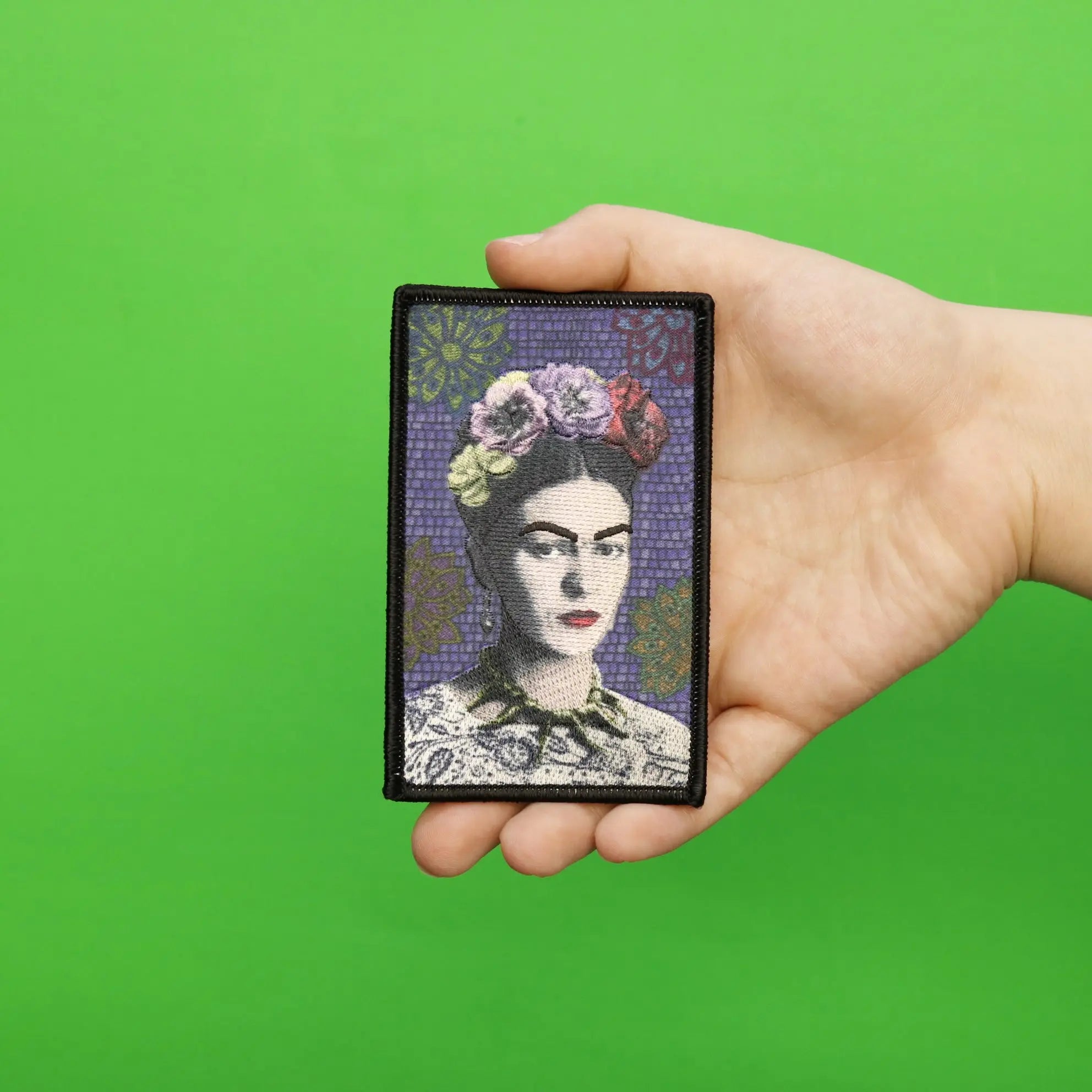 Frida Kahlo Floral Portrait Sublimated Embroidered Iron On Patch