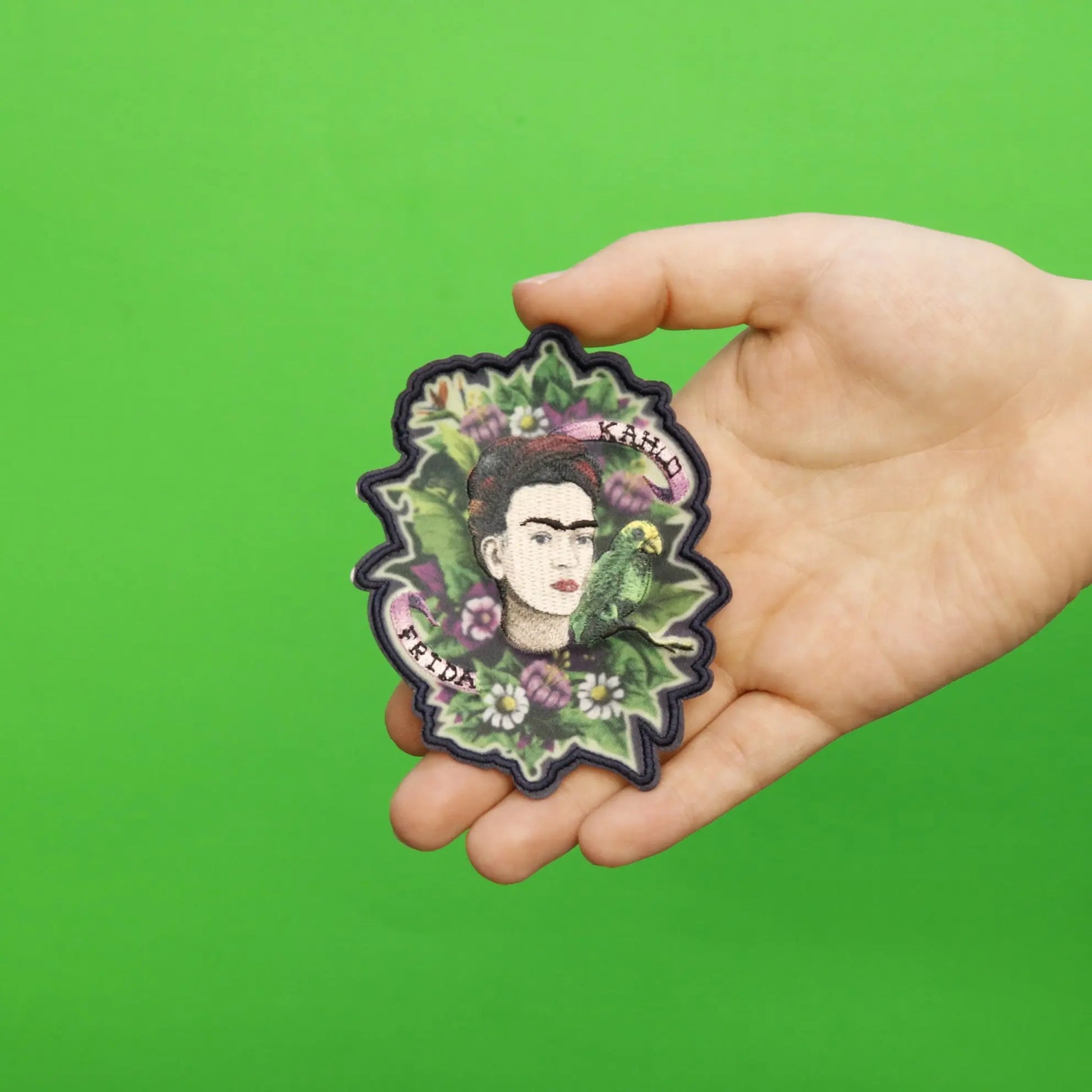 Frida Kahlo Self Portrait With Parrot Sublimated Embroidered Iron On Patch