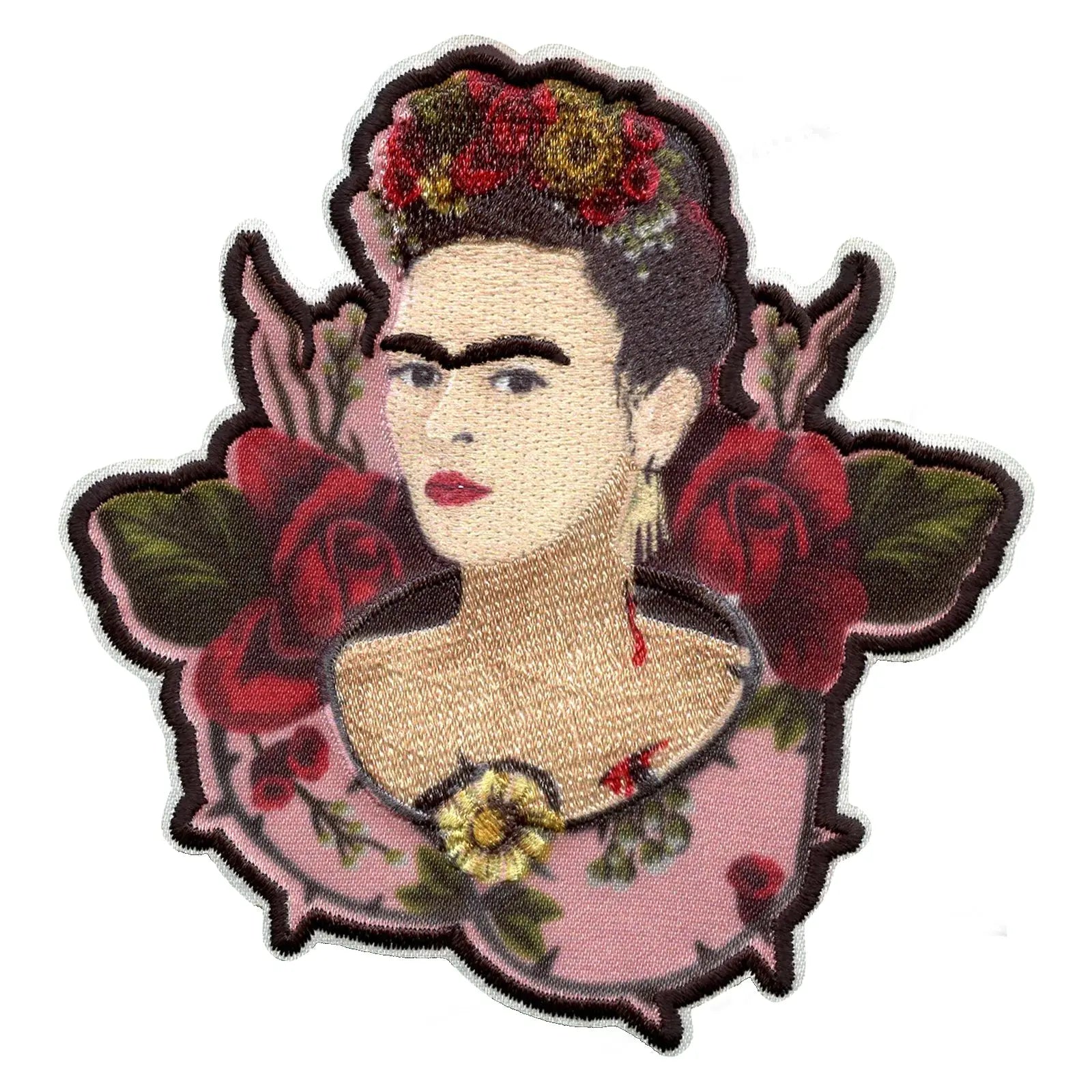 Frida Kahlo Rose Thorn Portrait Sublimated Embroidered Iron On Patch