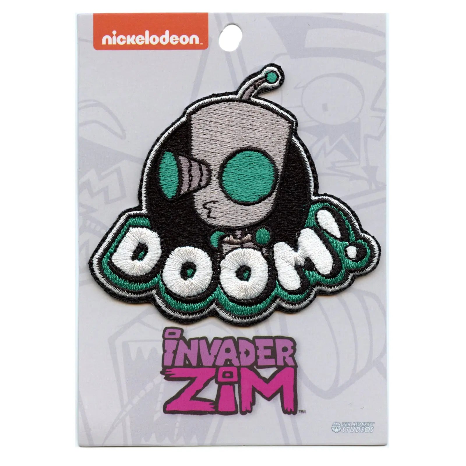 Invader Zim Gir's "Doom" Embroidered Iron On Patch