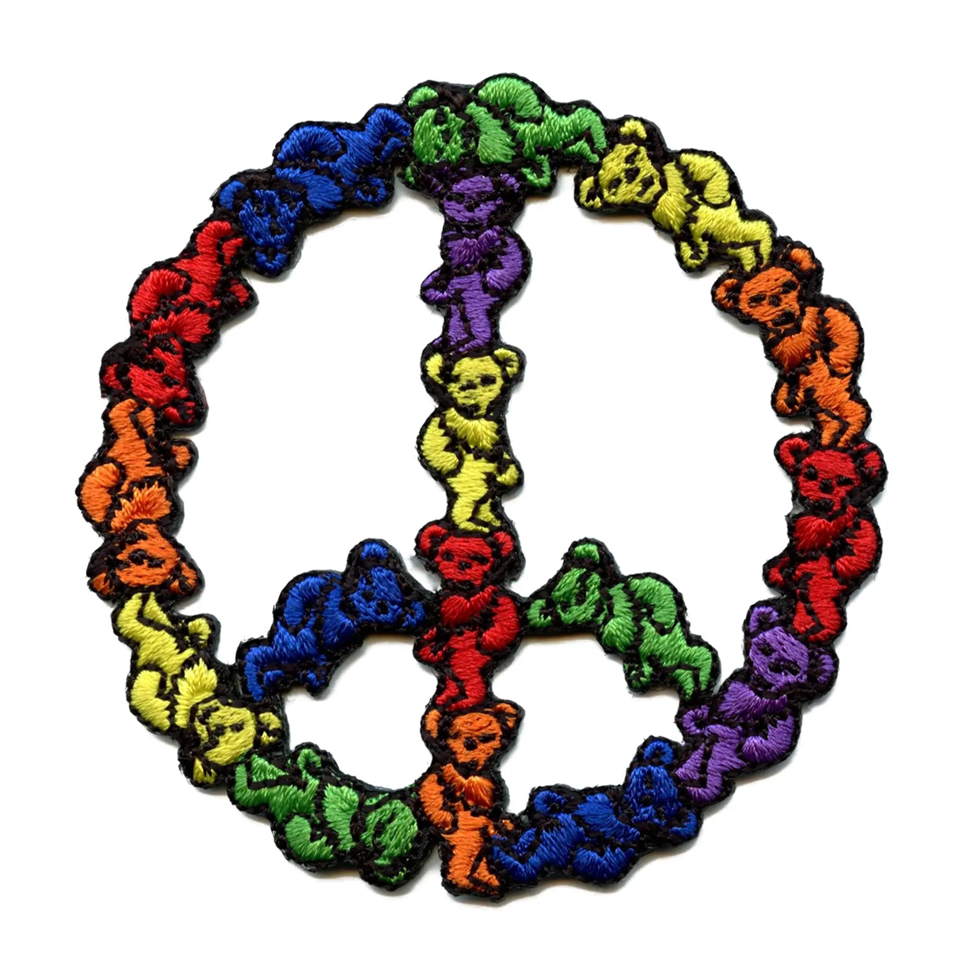 Official Grateful Dead Bears Patch Peace Sign Embroidered Iron On