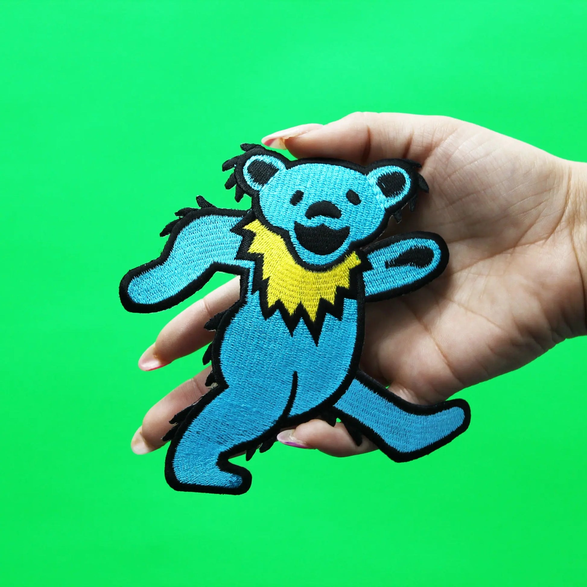 Large Grateful Dead Bears Patch Blue Dancing Bear Embroidered Iron On
