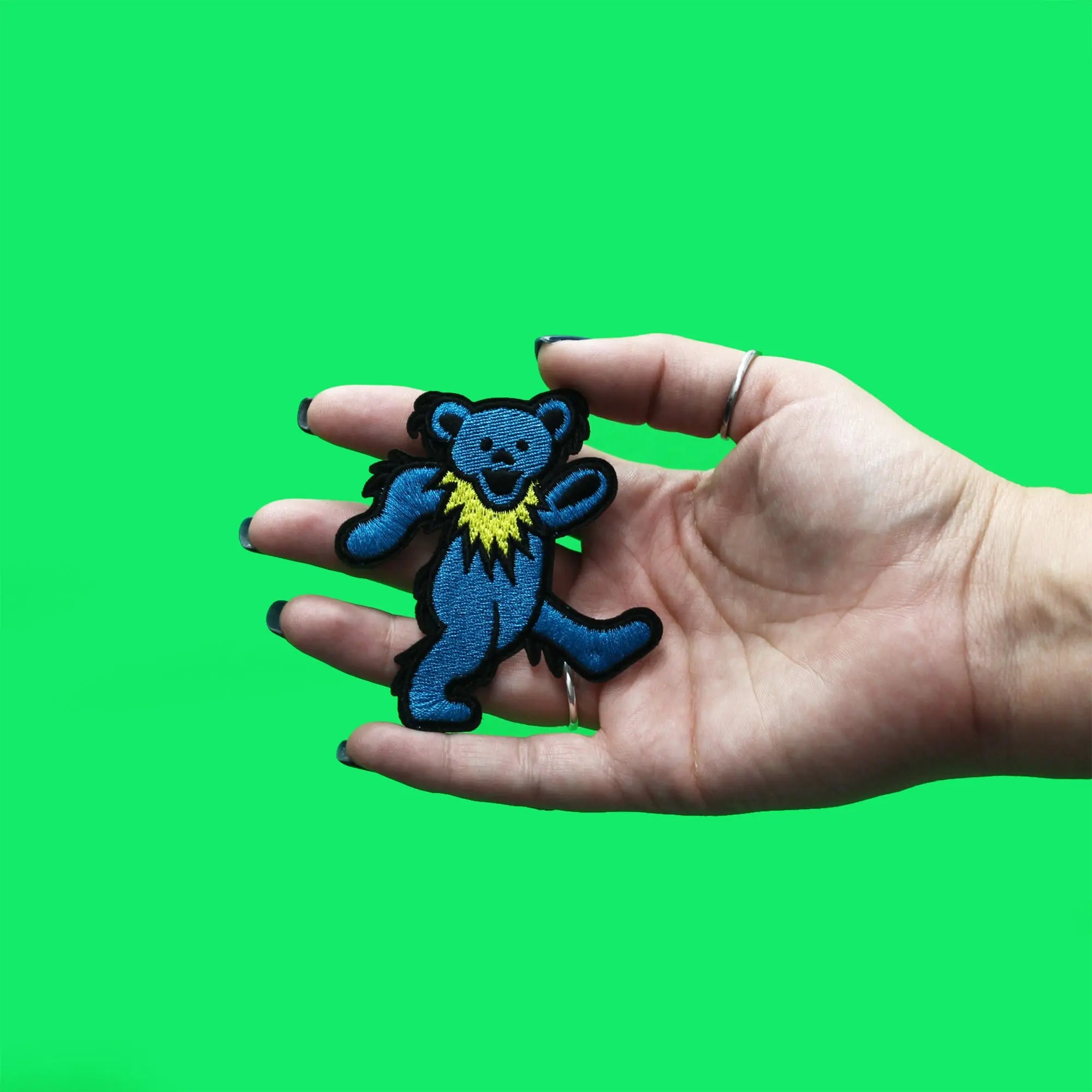 Grateful Dead Blue Bear Patch Medium Iconic Embroidered Iron On