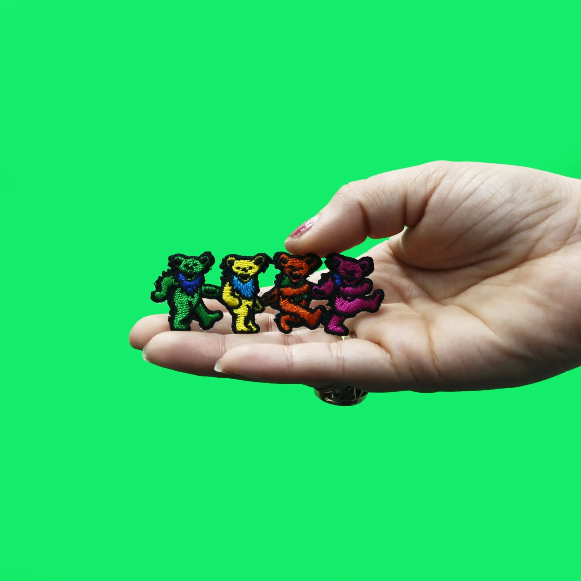 Grateful Dead Dancing Bears Patch Mini Iconic Embroidered Iron On