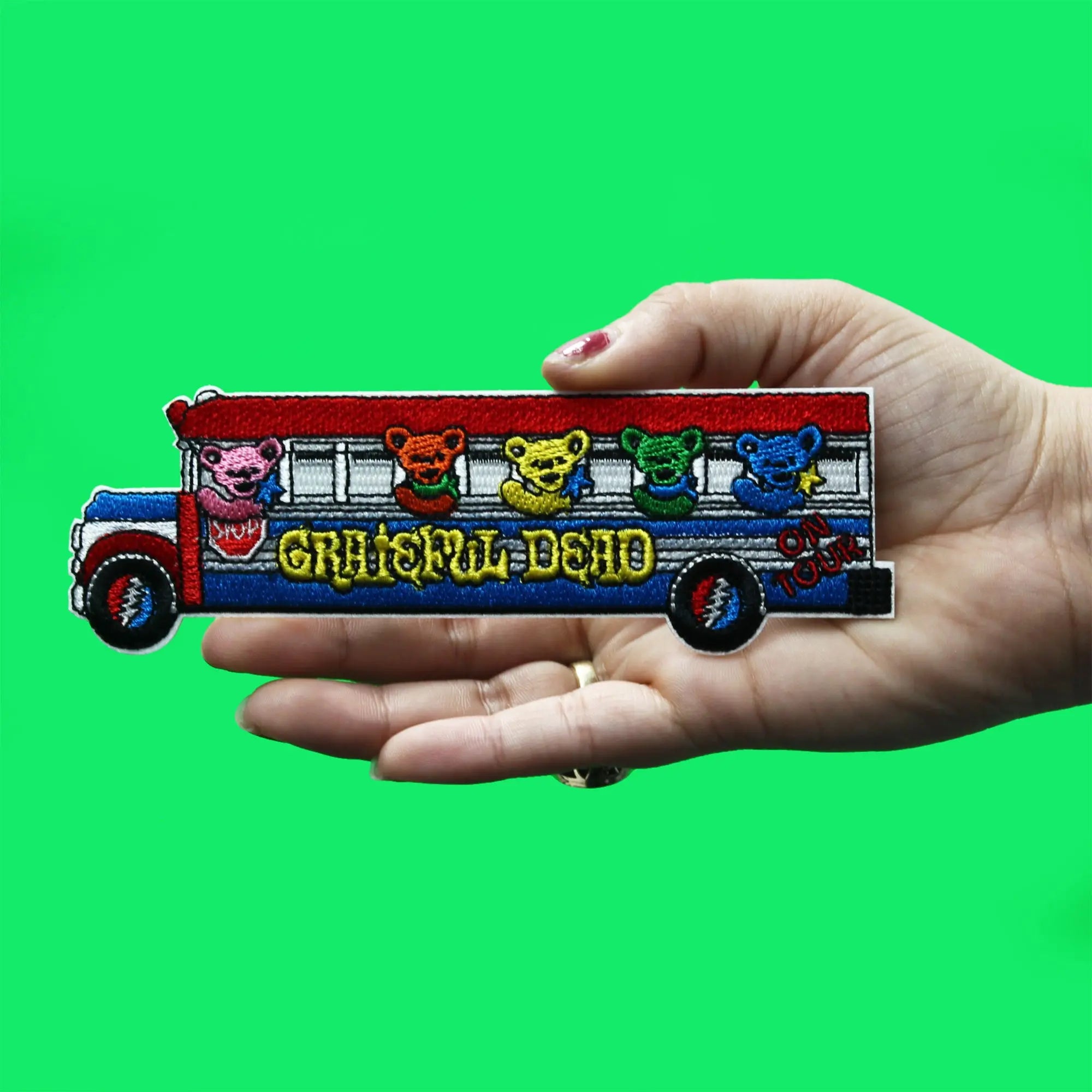 Grateful Dead Tour Bus Patch Iconic Dancing Bears Embroidered Iron On