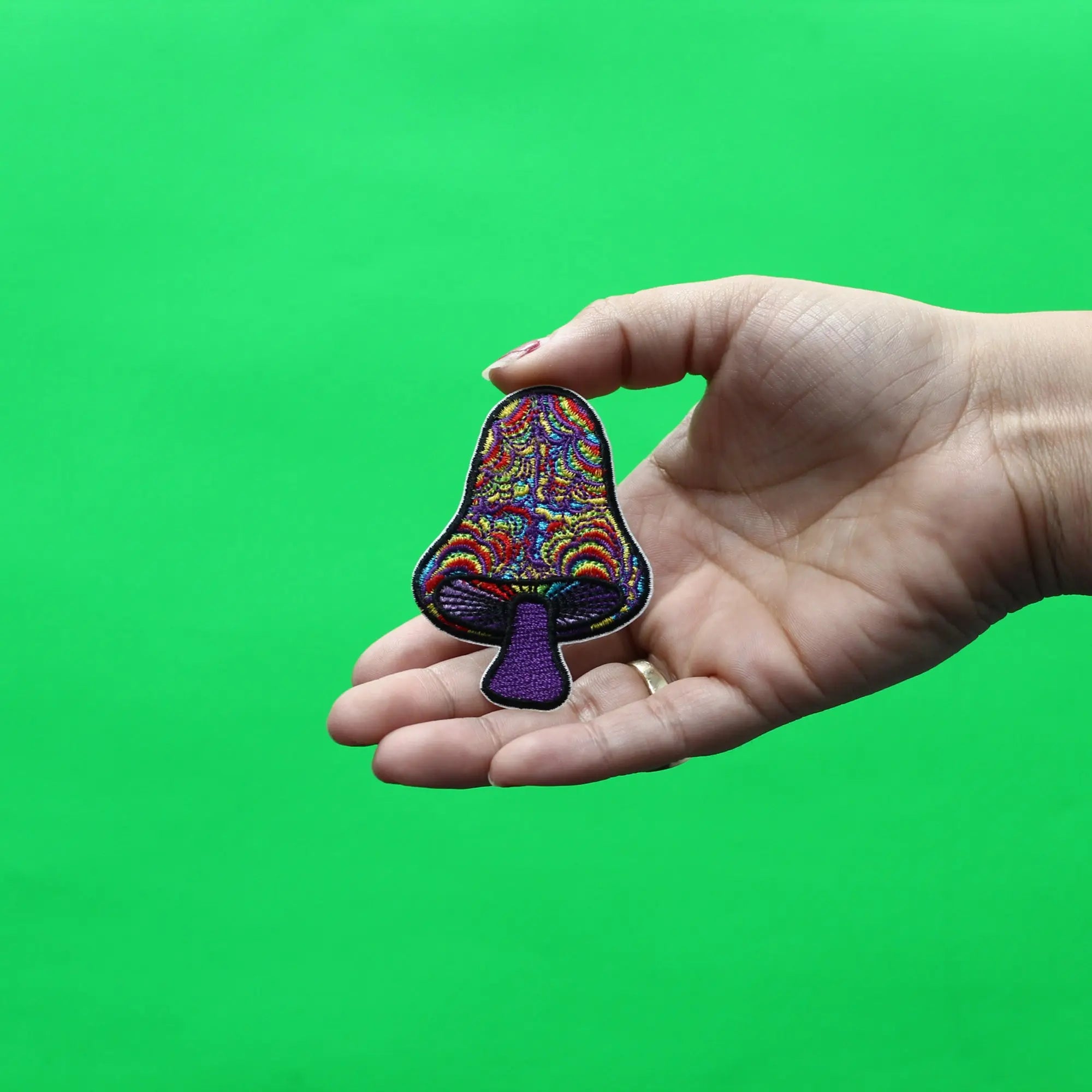 Groovy Mushroom Patch Hippie Style Embroidered Iron On