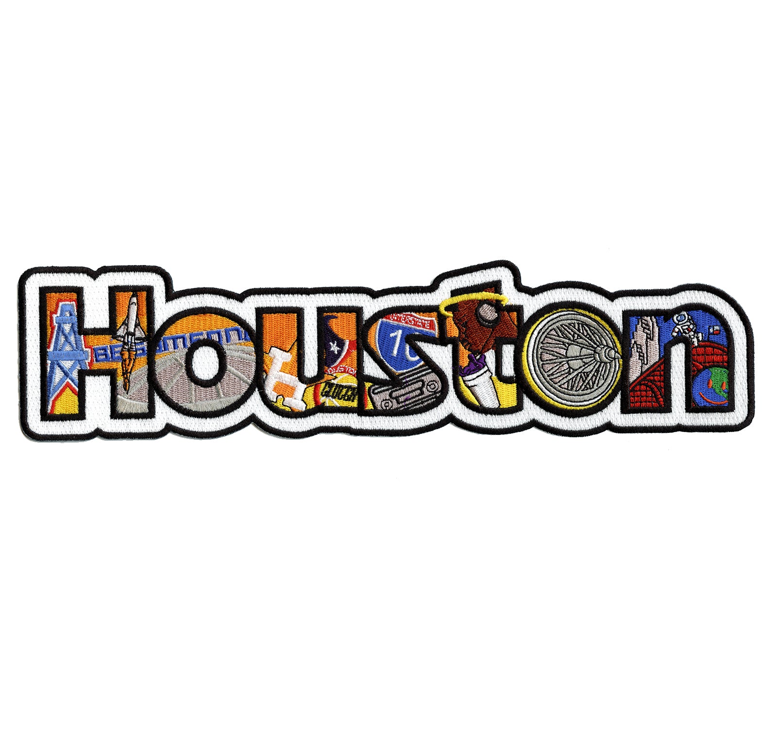 Houston Texas Large Iconic Collage Iron On Patch