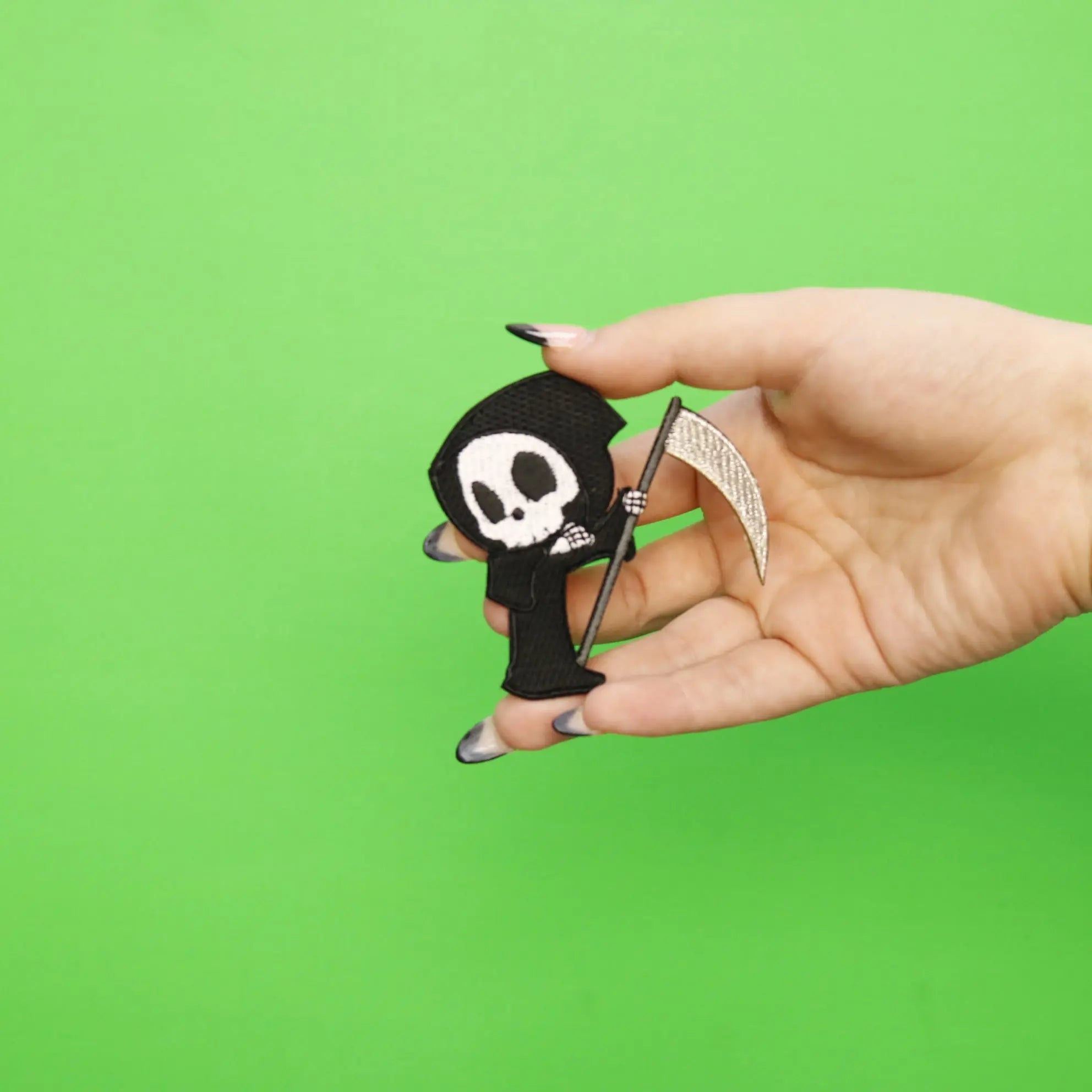 Halloween Reaper Dabbing Embroidered Iron On Patch