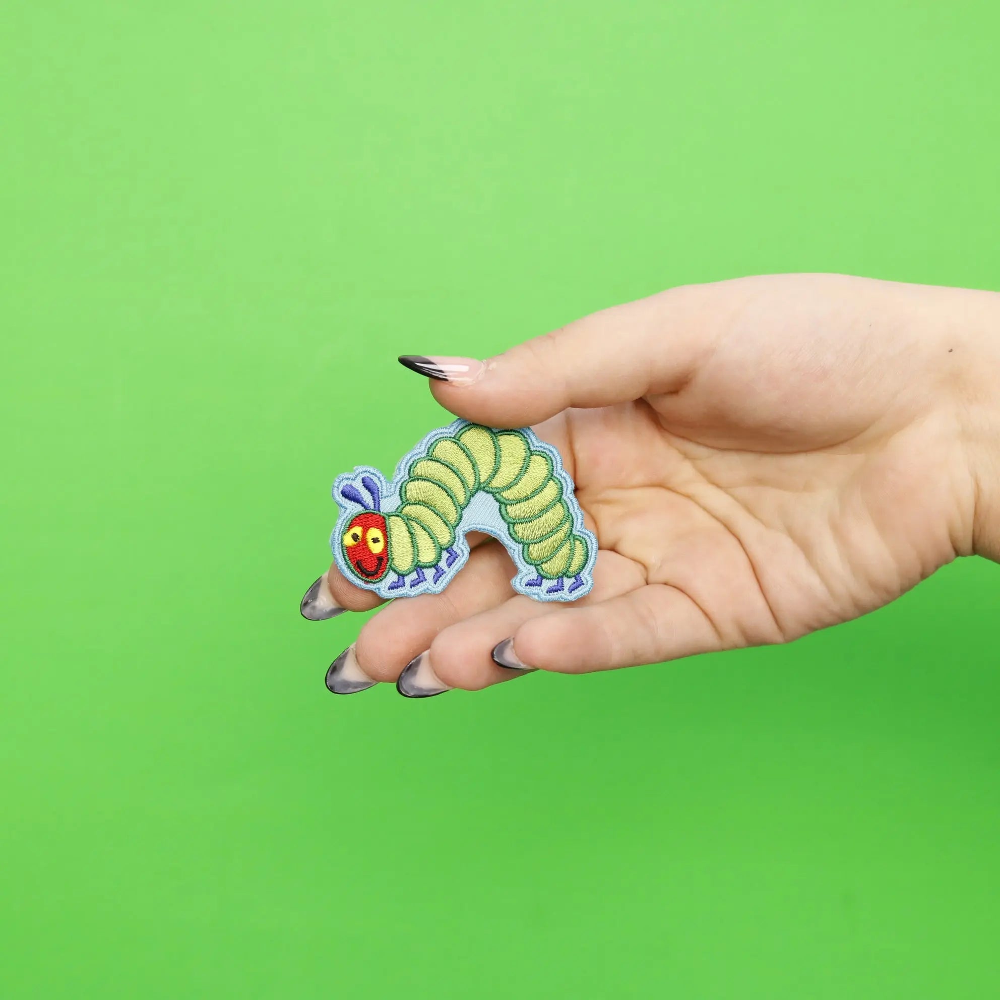 Happy Friendly Caterpillar Embroidered Iron On Patch