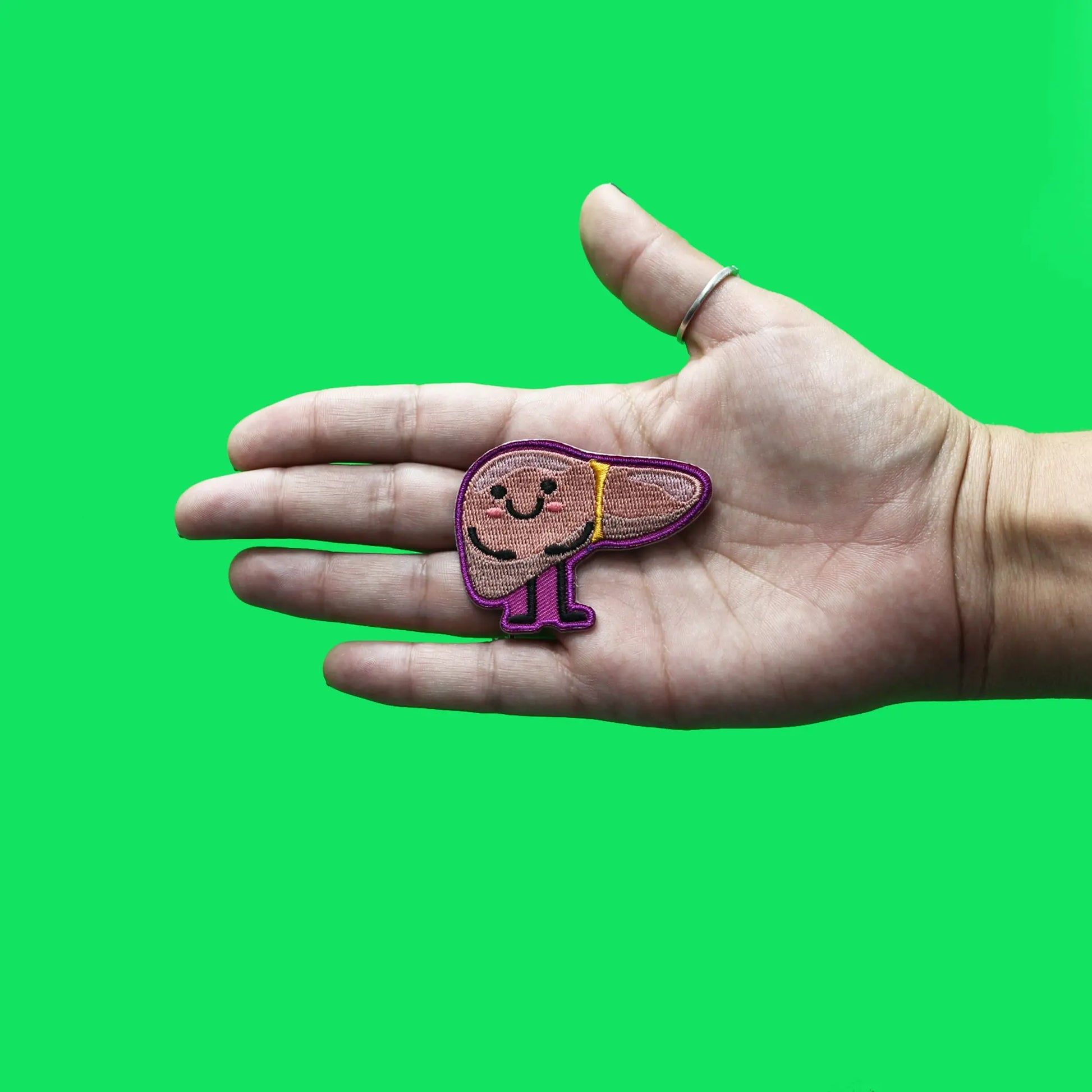 Happy Smiling Liver Patch Science Anatomy Health Embroidered Iron On