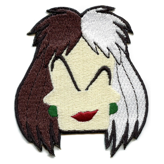 Head Silhouette Patch Black & White Parody Embroidered Iron on