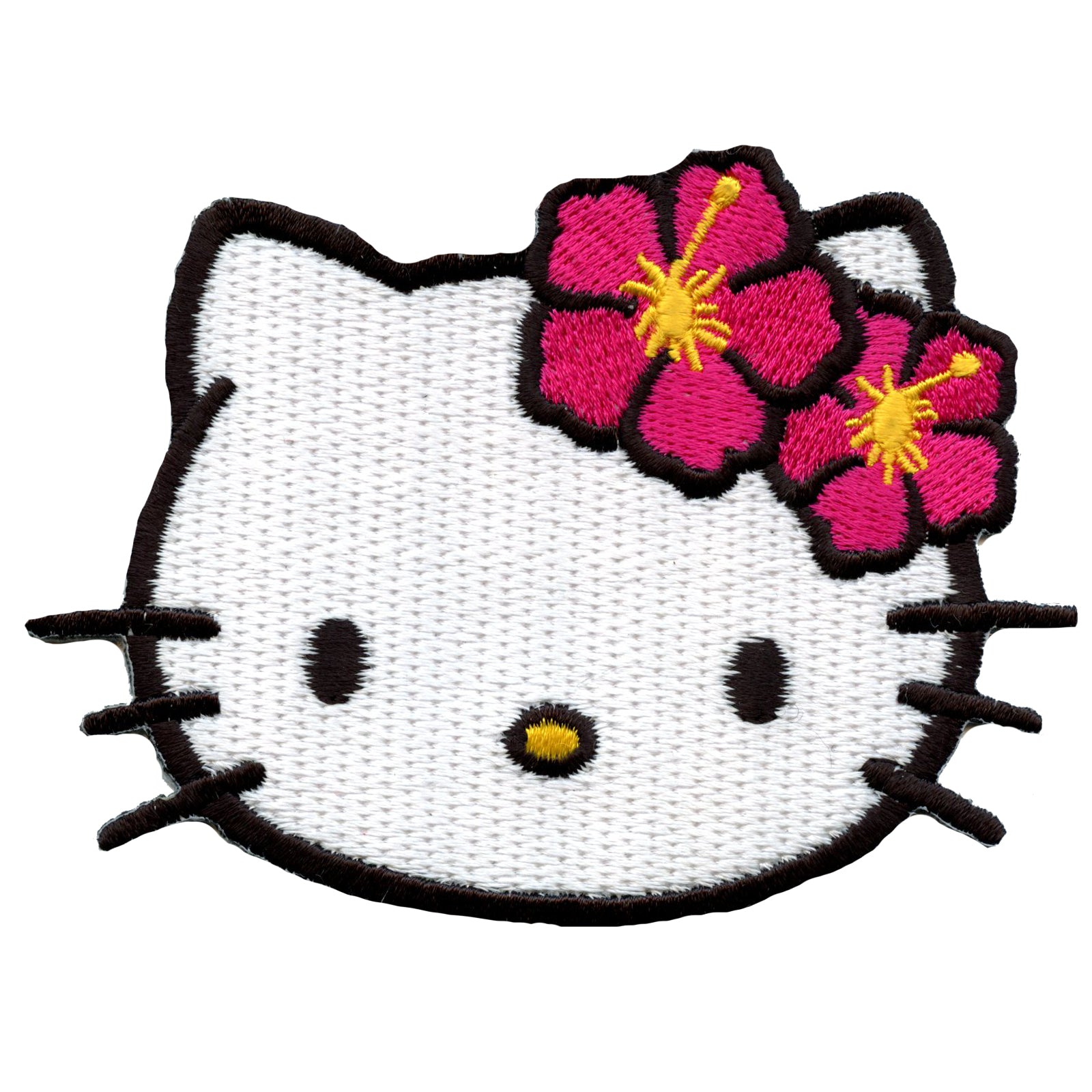 Hello Kitty Hawaiian Flower Head Shot Iron On Embroidered Patch