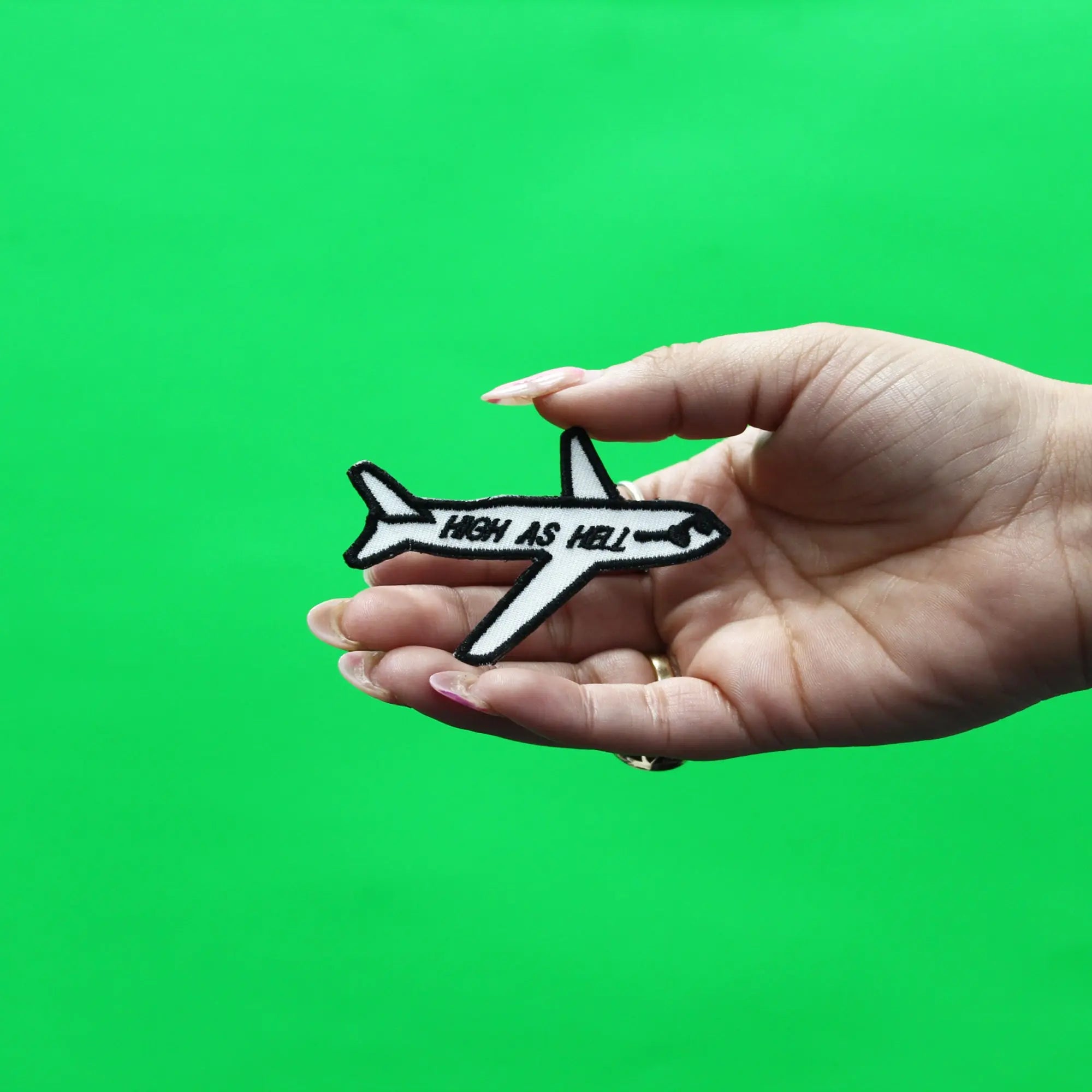High As Hell Air-Plane Iron On Patch