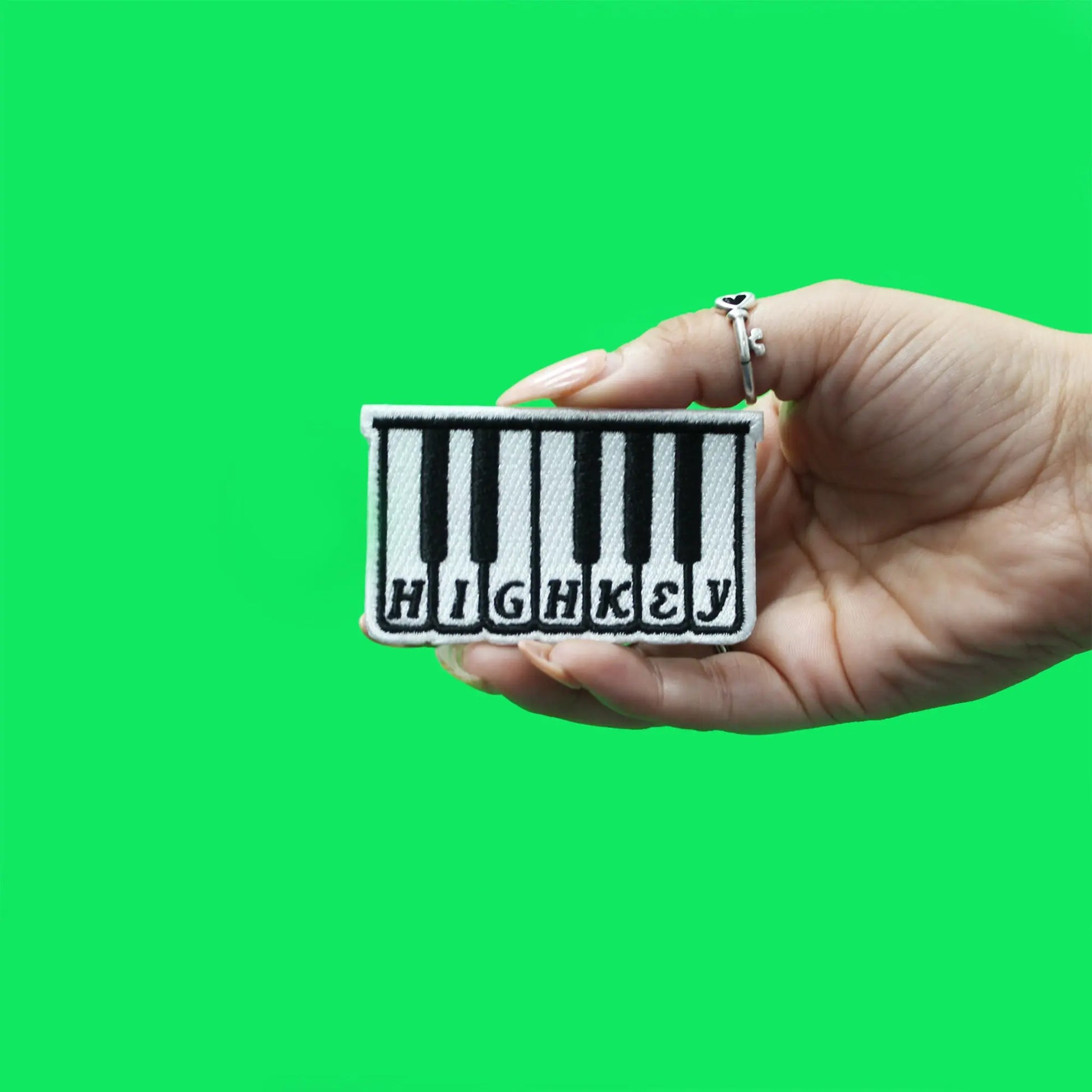 Highkey Patch Music Keyboard Embroidered Iron On