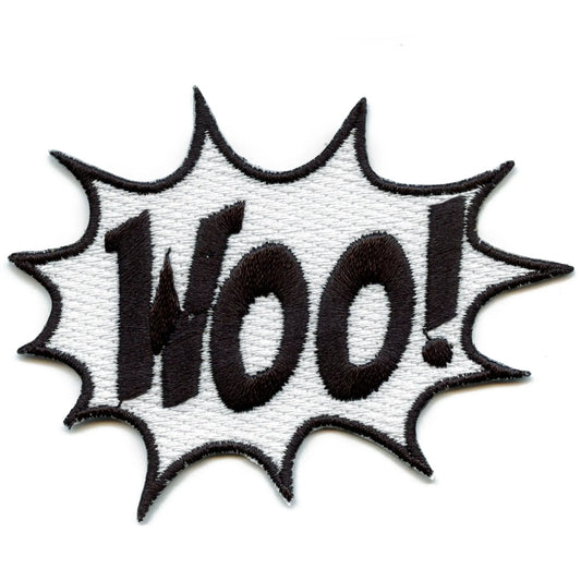 Hip Hop Rapper WOO! Sunburst Bubble Embroidered Iron On Patch