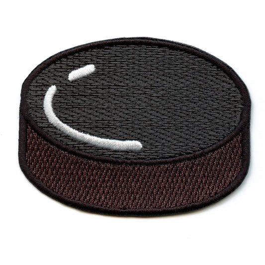 Hockey Puck Embroidered Iron On Patch