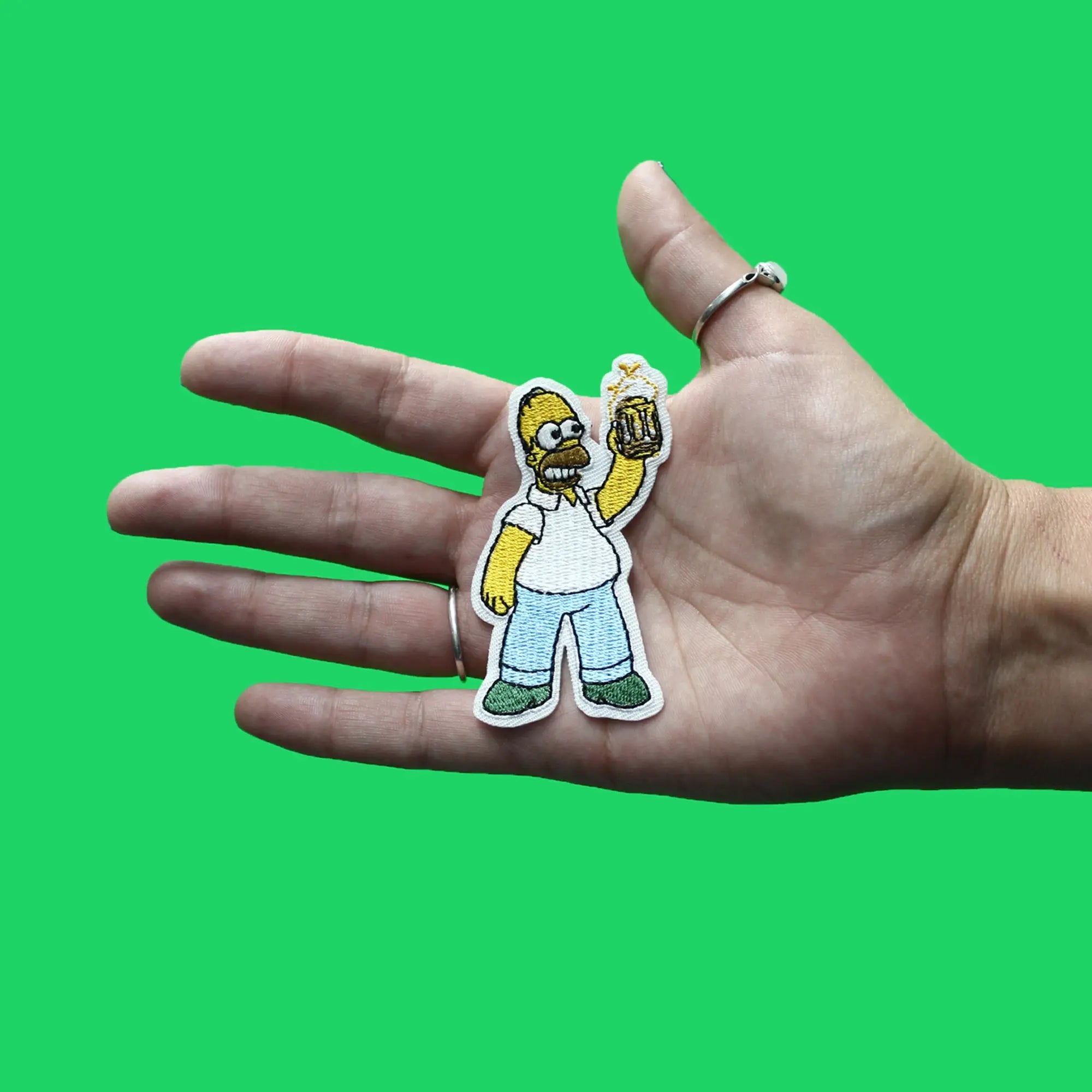 The Simpsons Patch Homer Beer In Hand Embroidered Iron On