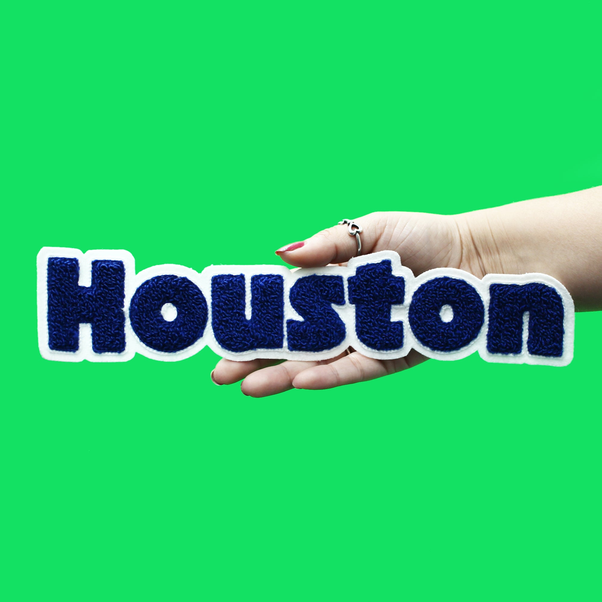 Houston Texas Patch Chenille Fabric Sew On
