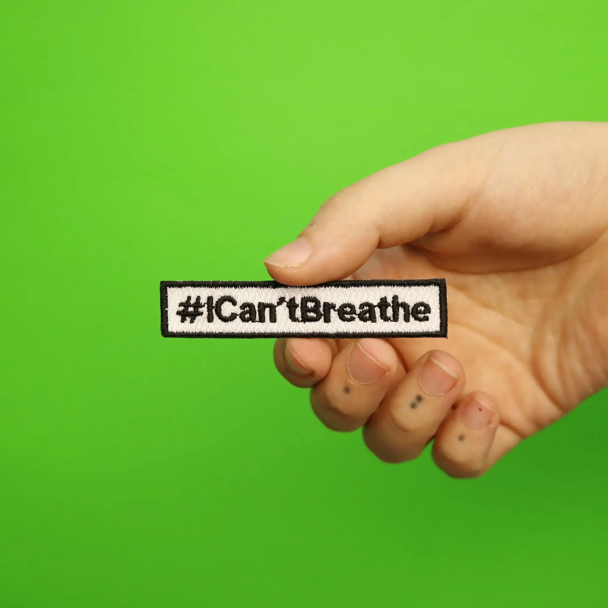 I Can't Breathe Hashtag Movement Box Logo Embroidered Iron On Patch