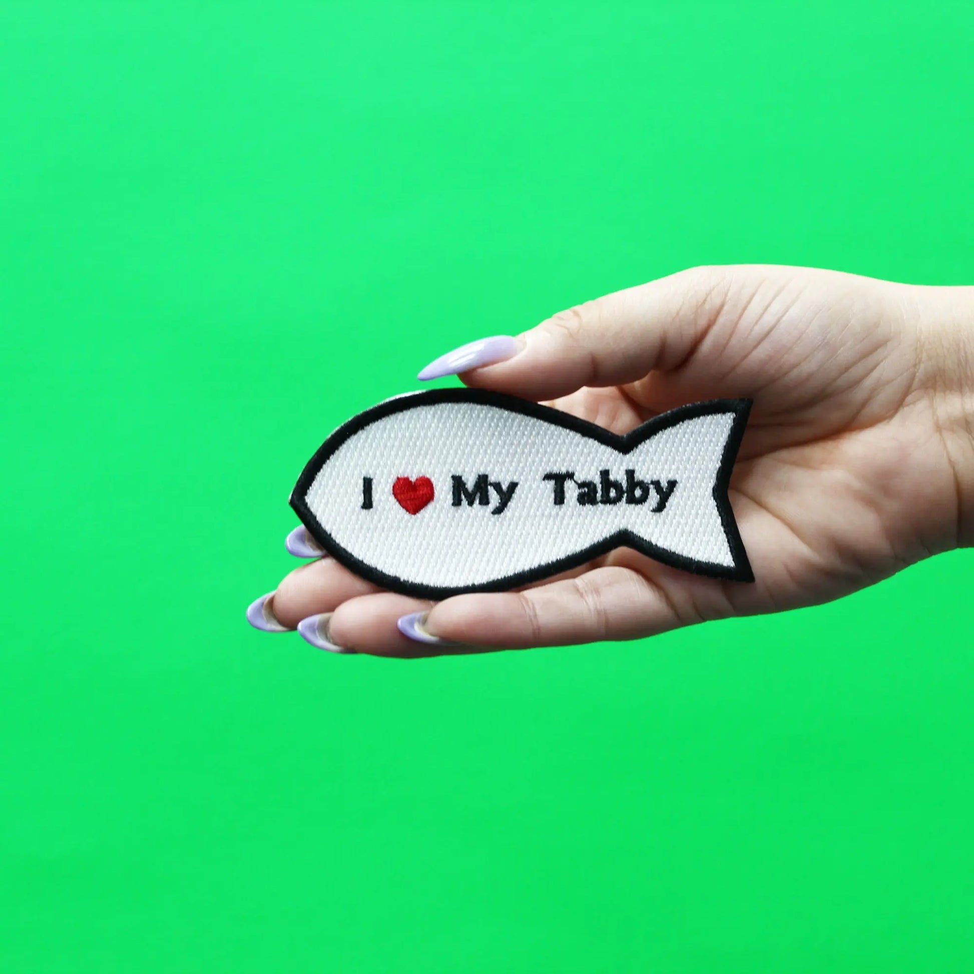 I Heart My Tabby Patch Cat Lover Embroidered Iron On