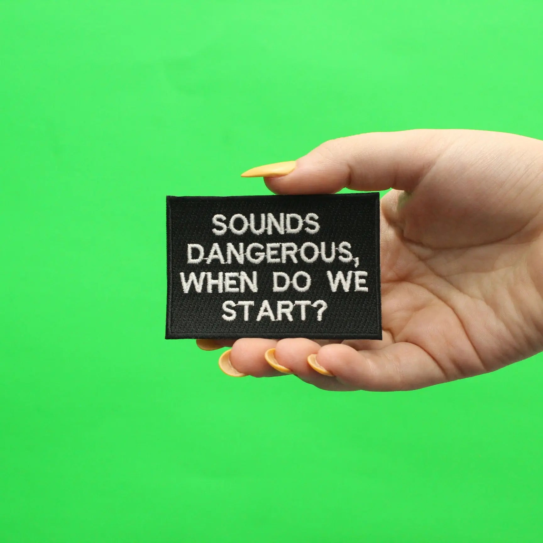Sounds Dangerous When Do We Start Funny Embroidered Iron On Patch