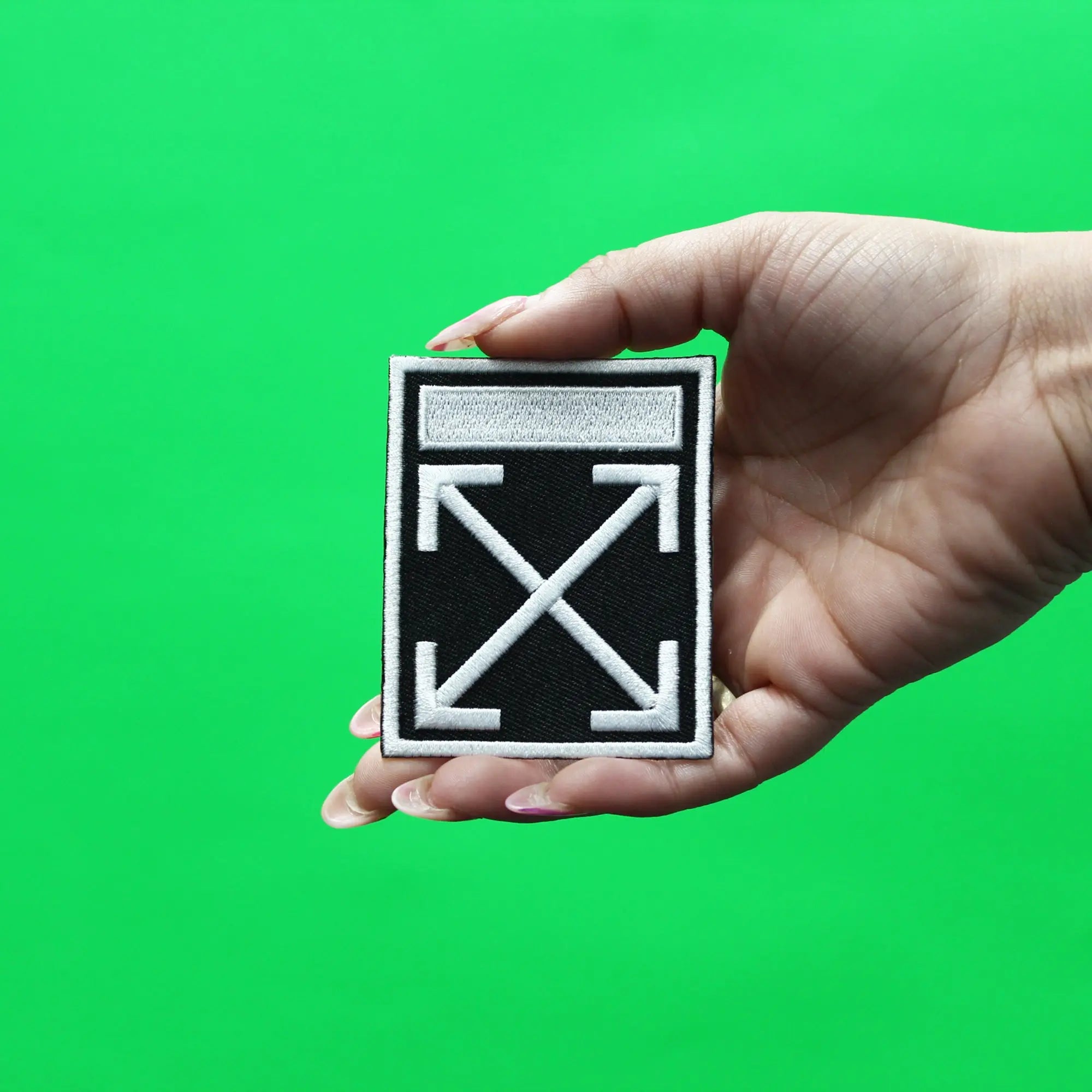 Crossing Arrows Box Logo Iron On Patch (ALT)