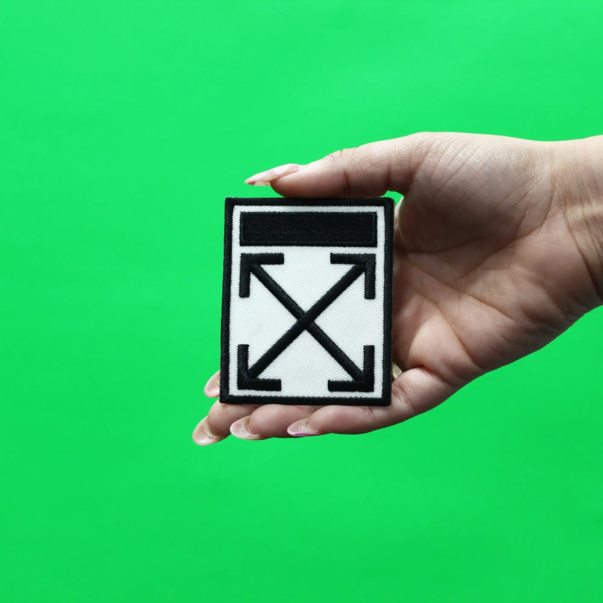Crossing Arrows Box Logo Iron On Patch