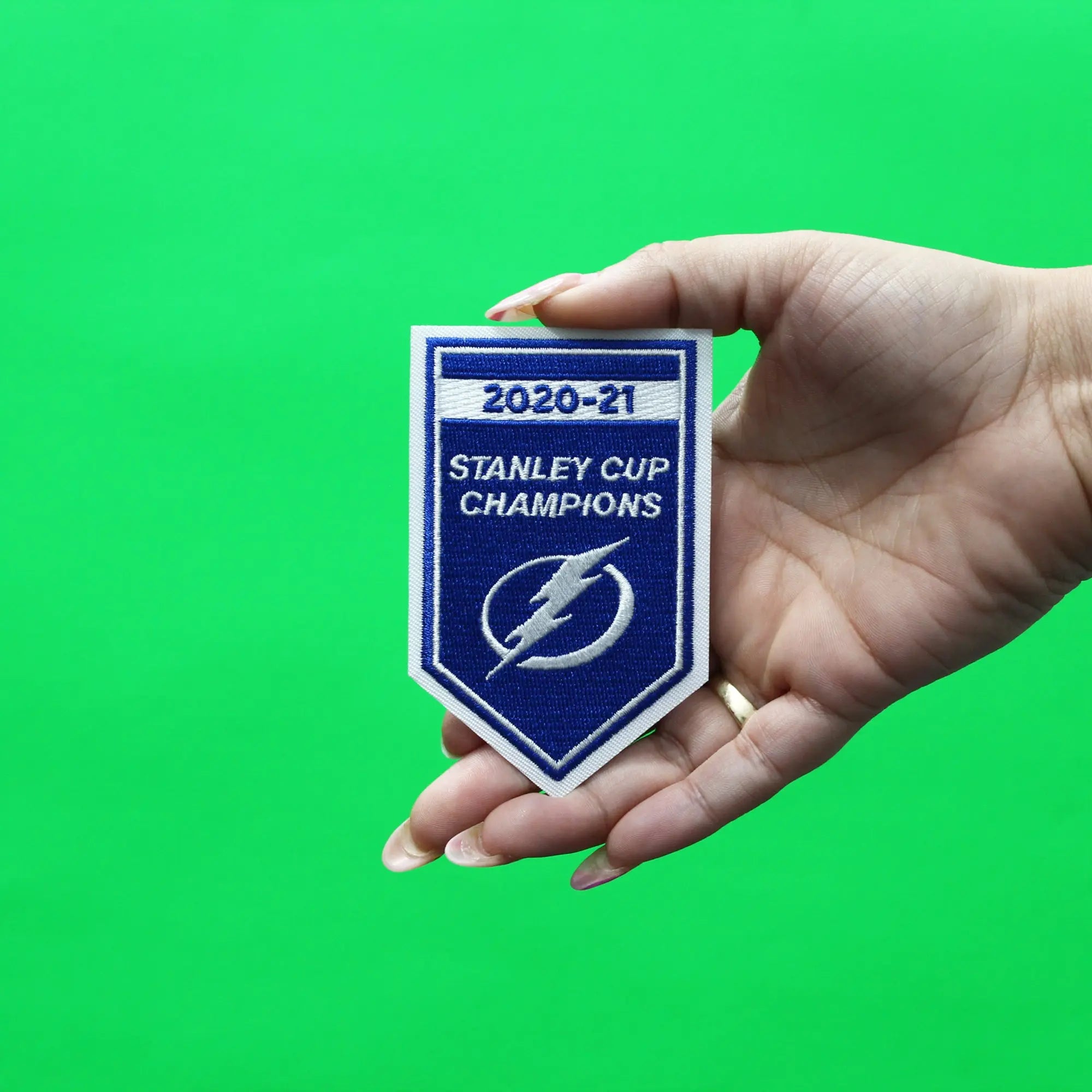 2021 NHL Stanley Cup Final Champions Tampa Bay Lightning Banner Jersey Patch