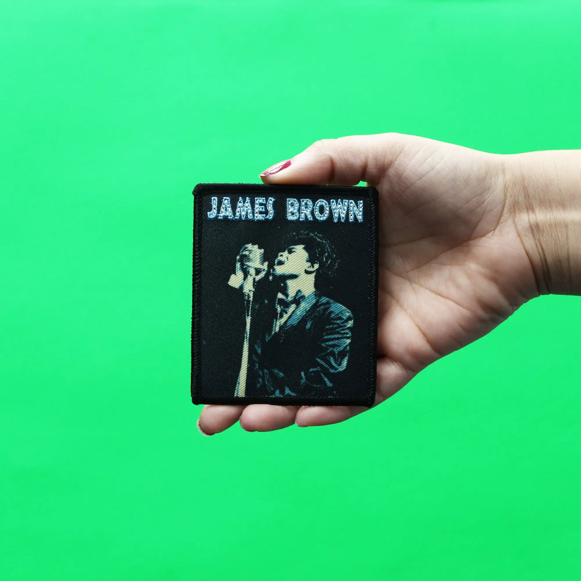 James Brown Patch Singing Box Portrait Embroidered Iron On