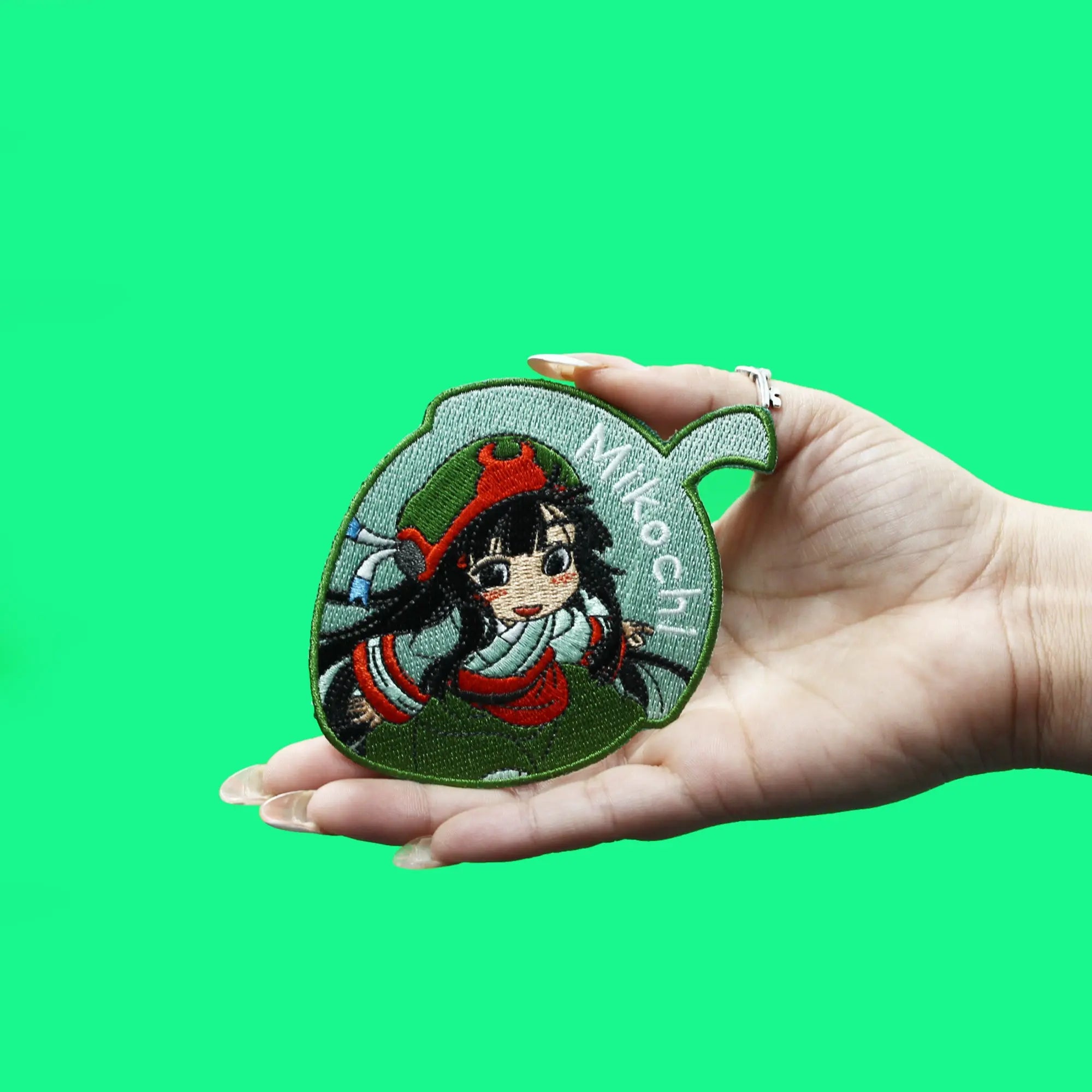 Hakumei and Mikochi Acorn Patch Mikochi Character Embroidered Iron On